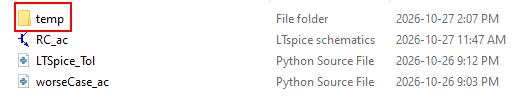 A temp folder is created after (during) the simulation. This folder holds all of the simulations used in the analysis.