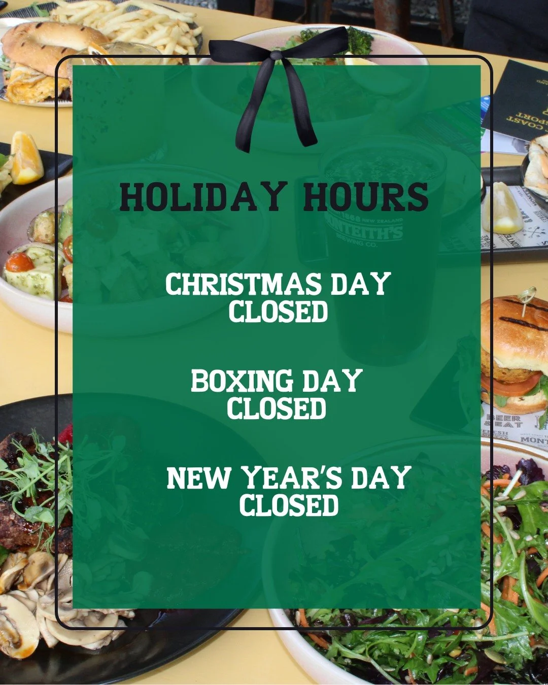 Just a heads up &ndash; we&rsquo;ll be closed on Christmas Day, Boxing Day, and New Year&rsquo;s Day. Every other day, we&rsquo;re here and ready to welcome you! ☀️

www.thebrewery.co.nz