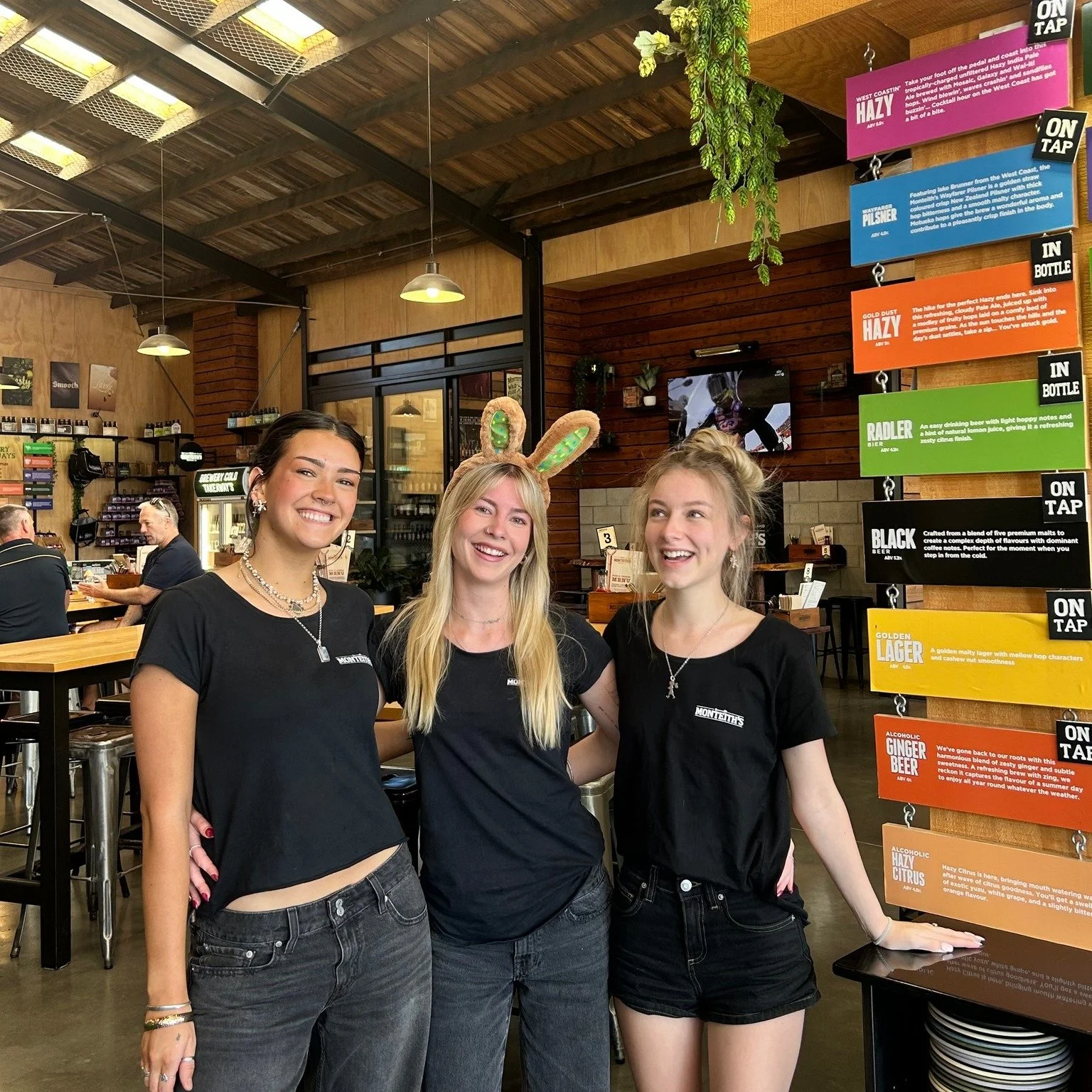 Long weekend vibes start now&hellip; 🍻🍔🐰

At Monteith's Brewery, we&rsquo;re open and pouring &mdash; business as usual all weekend long. So swing by, grab a drink, and enjoy a bit of Easter fun with the team. 

🔗 www.thebrewery.co.nz