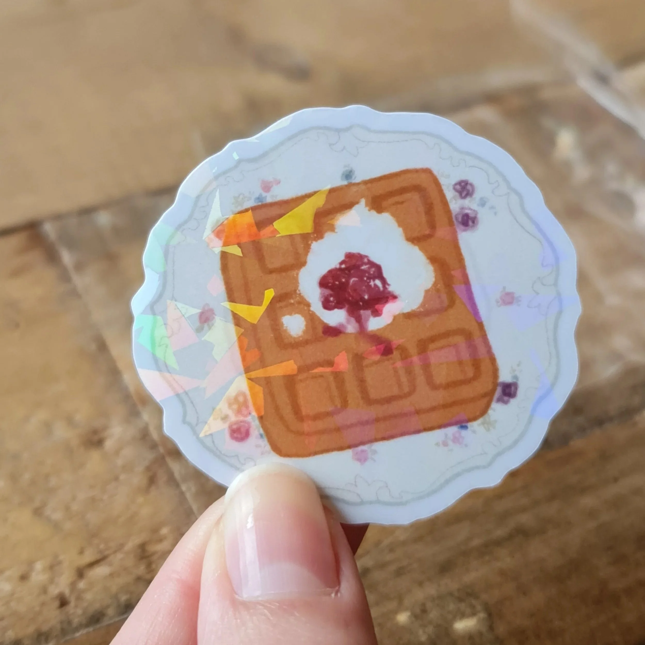 Holographic Waffle Sticker