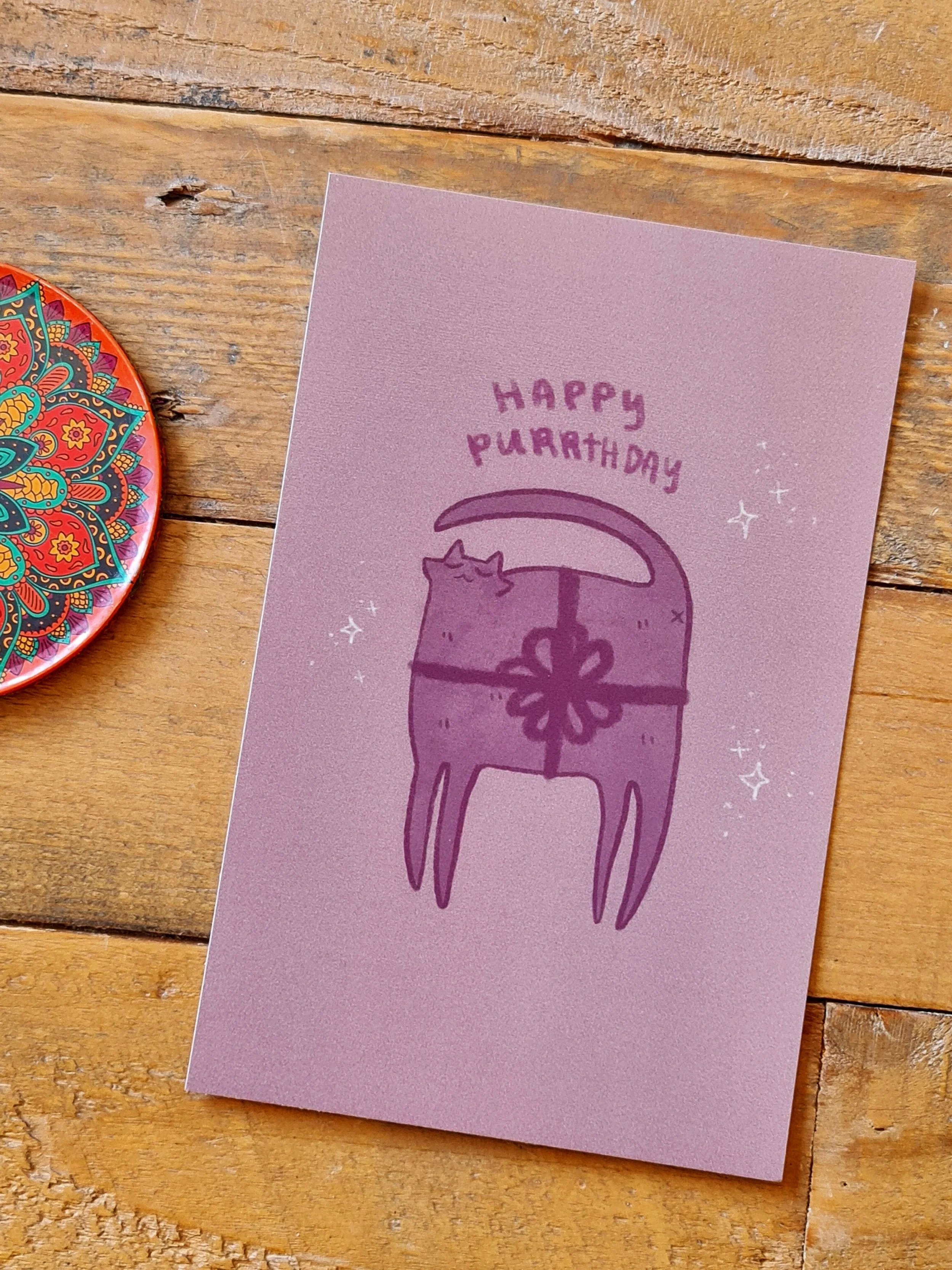 Happy Purrrthday - Birthday Card