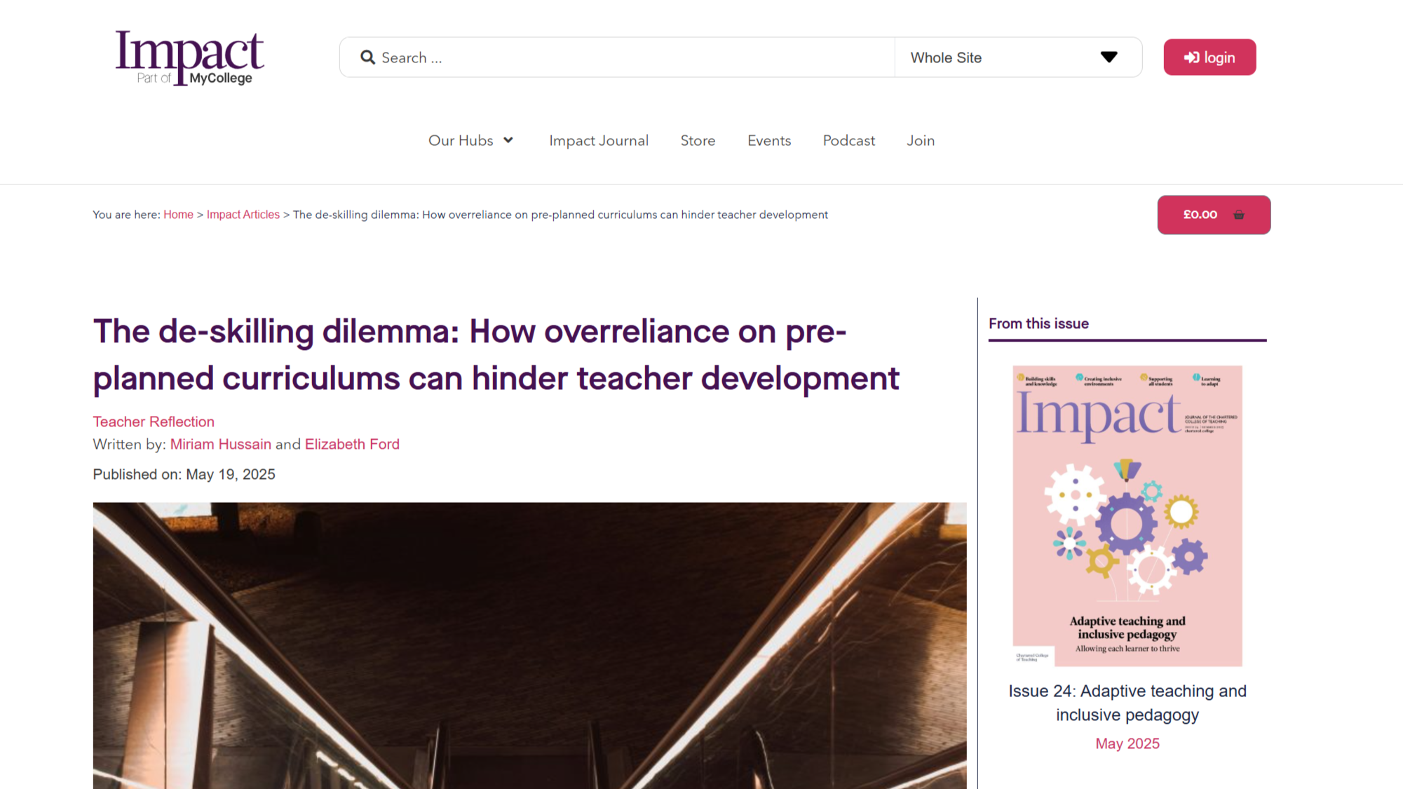 Chartered College - The de-skilling dilemma: How overreliance on pre-planned curriculums can hinder teacher development