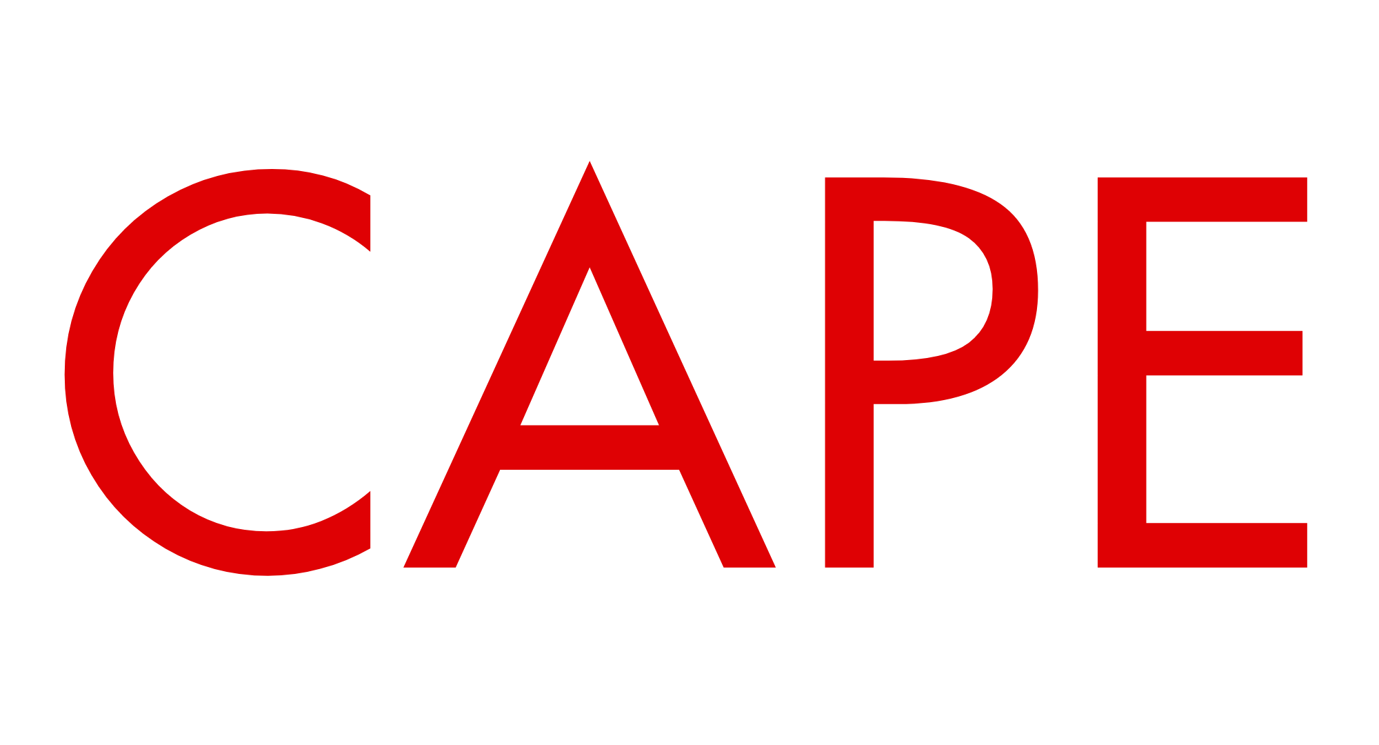 Bold red and black logo that reads 'CAPE'.