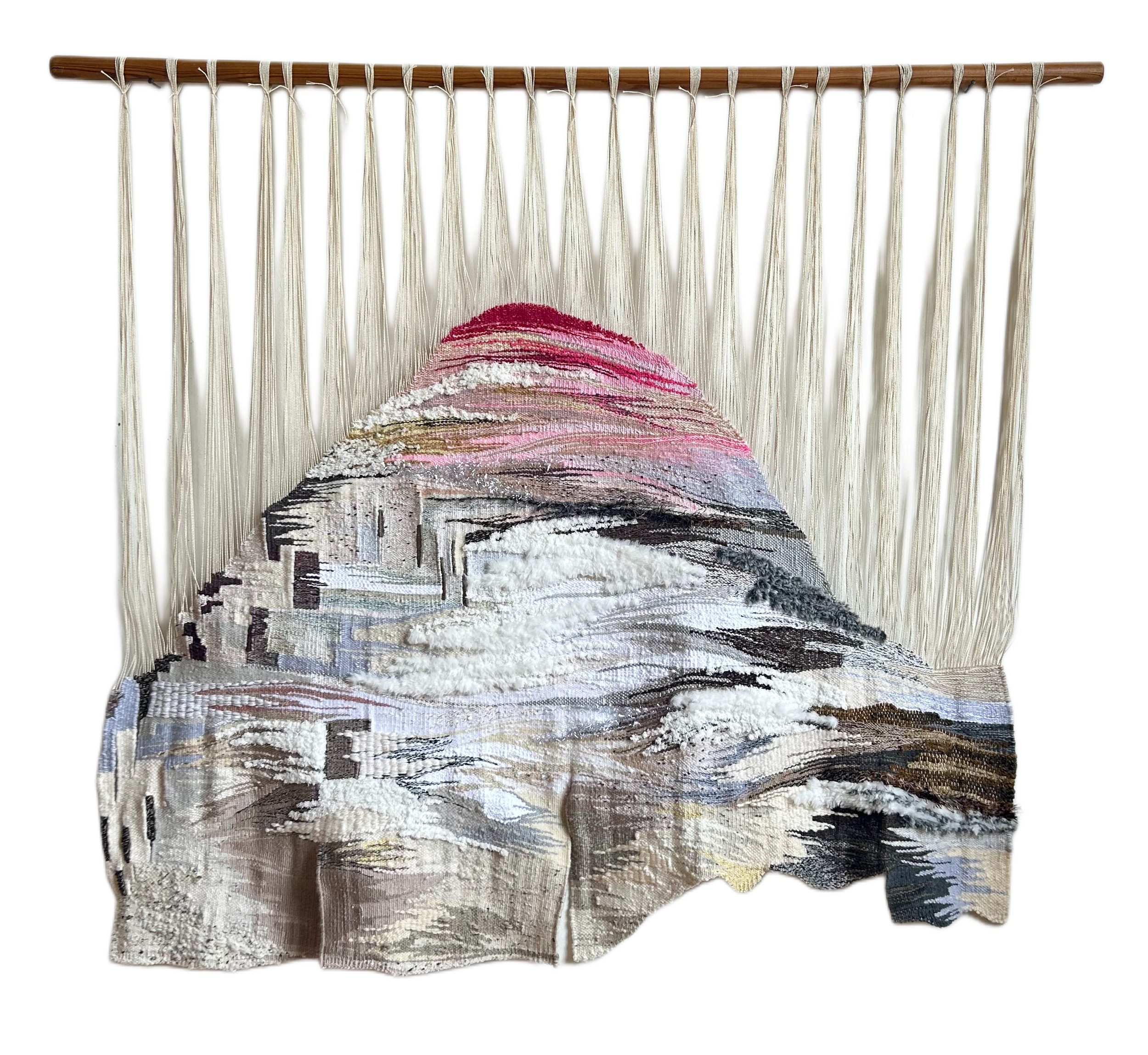  Anastasiia Stefaniuk 
 SNIRT
 2026
 124 X 120 cm
 Handwoven tapestry
 Mixed yarns