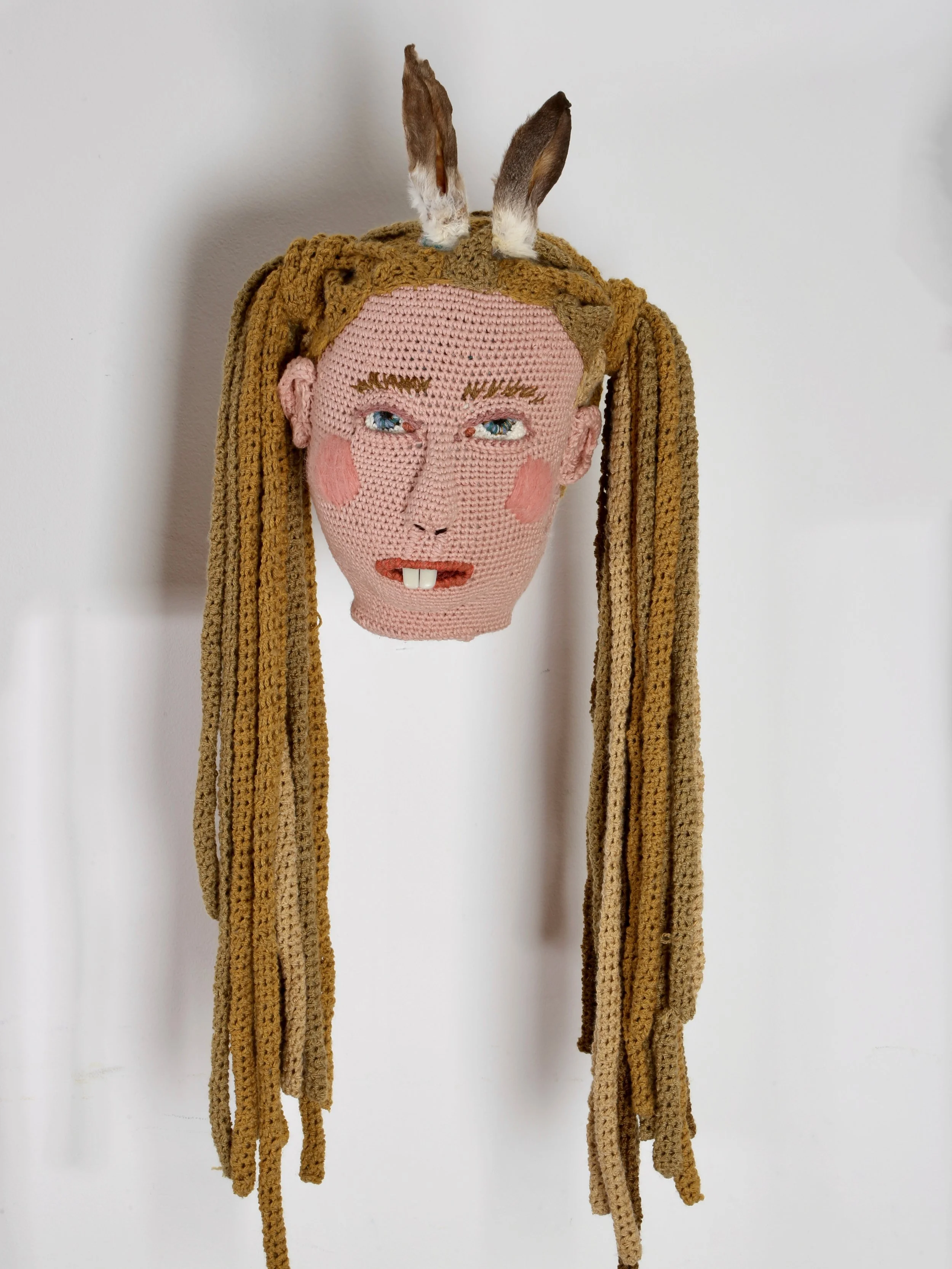  Tatum Kempers 
 HOP HOPPED
 Yarn (cotton, wool, acrylic, recycled plastic bottle yarn), teddy bear stuffing, fake teeth, dog treat (dried rabbit ears)
 approx. 80 × 35 cm