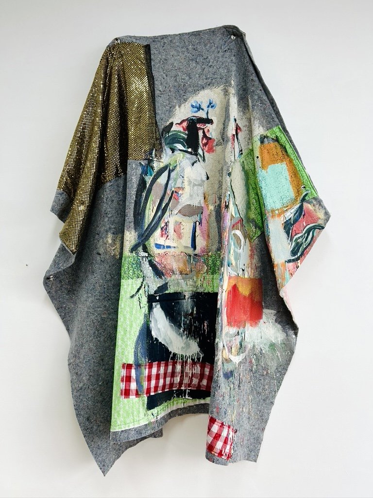  BLANKET #9 
 Fabrics, paint, blanket
 200 x 127 x 10 cm
 2015