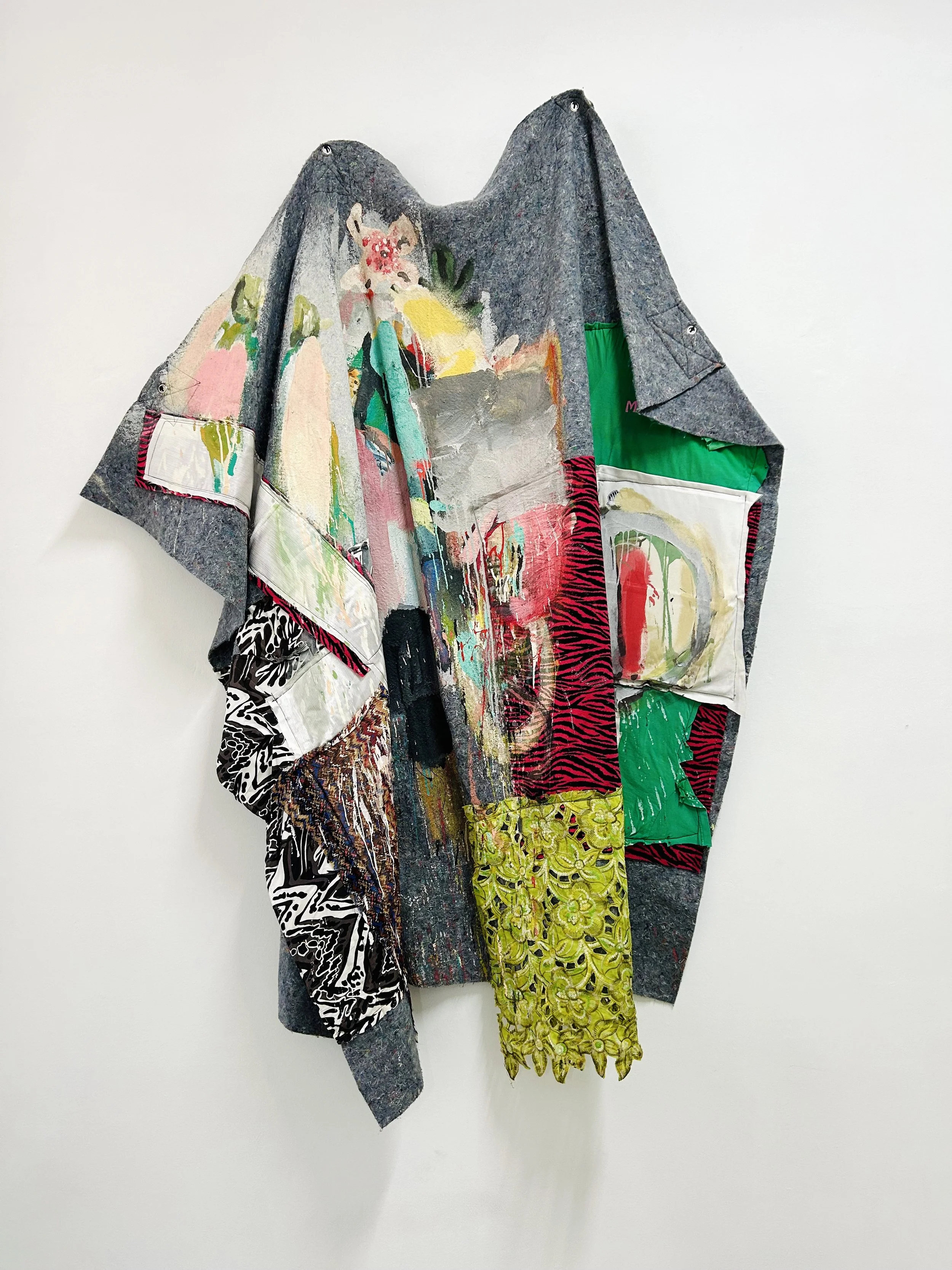 
 BLANKET #1 
 Fabrics, paint, blanket
 200 x 127 x 10 cm
 2015