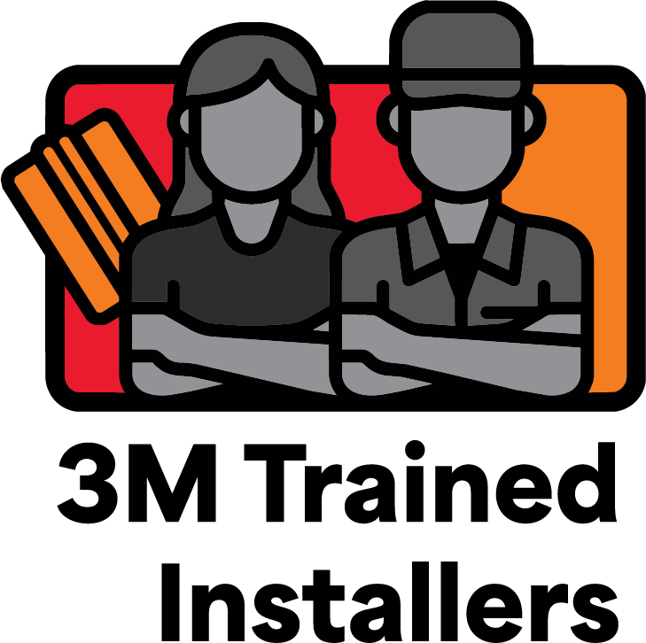 badge that shows the high quality install is backed by the large company 3M trained vinyl wrap installers