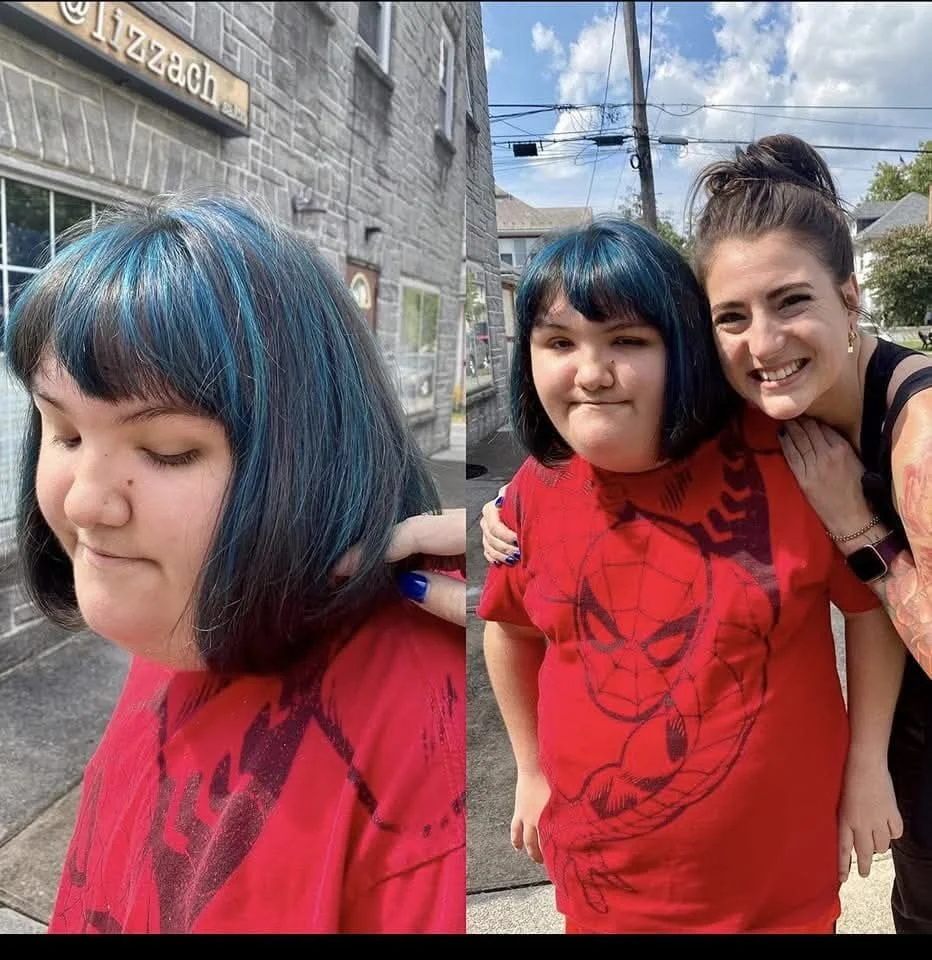 "This is Faith, her parents Allison and James lost her in 2022. 

She had Wiedemann-Steiner Syndrome and she was one of the most incredible people I ever had the pleasure of knowing.

I do it in honor of her 🩵 "
Liz, 3.21 For Life Hair Bra