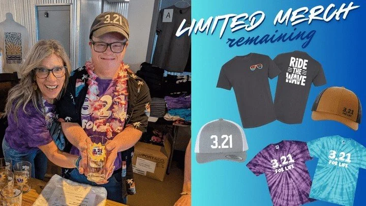 LAST CHANCE to purchase 2026 3.21 For Life Beach Bash merch 🌞 

We had a record-breaking year of merchandise sales and have limited inventory remaining - get yours today!! Remember to share pictures of you wearing the merch on your summer adventures