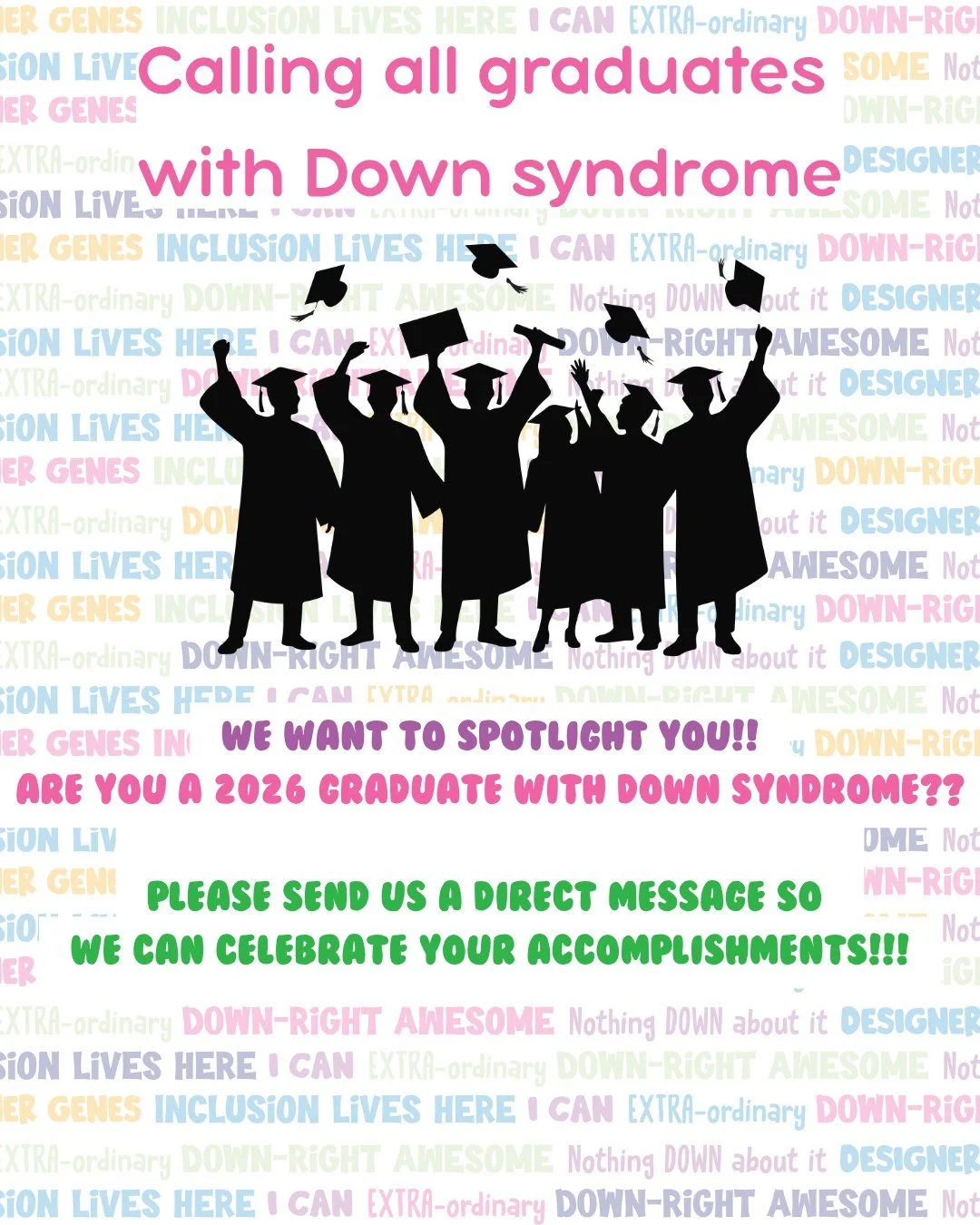 Calling all graduates - we want to highlight YOU 🎓 
Are you a 2026 graduate with Down syndrome?? 

Please send us a direct message so we can CELEBRATE your accomplishments 🎉 

#321forlifepa #downsyndrome #centralpa #inclusionliveshere #theluckyfew