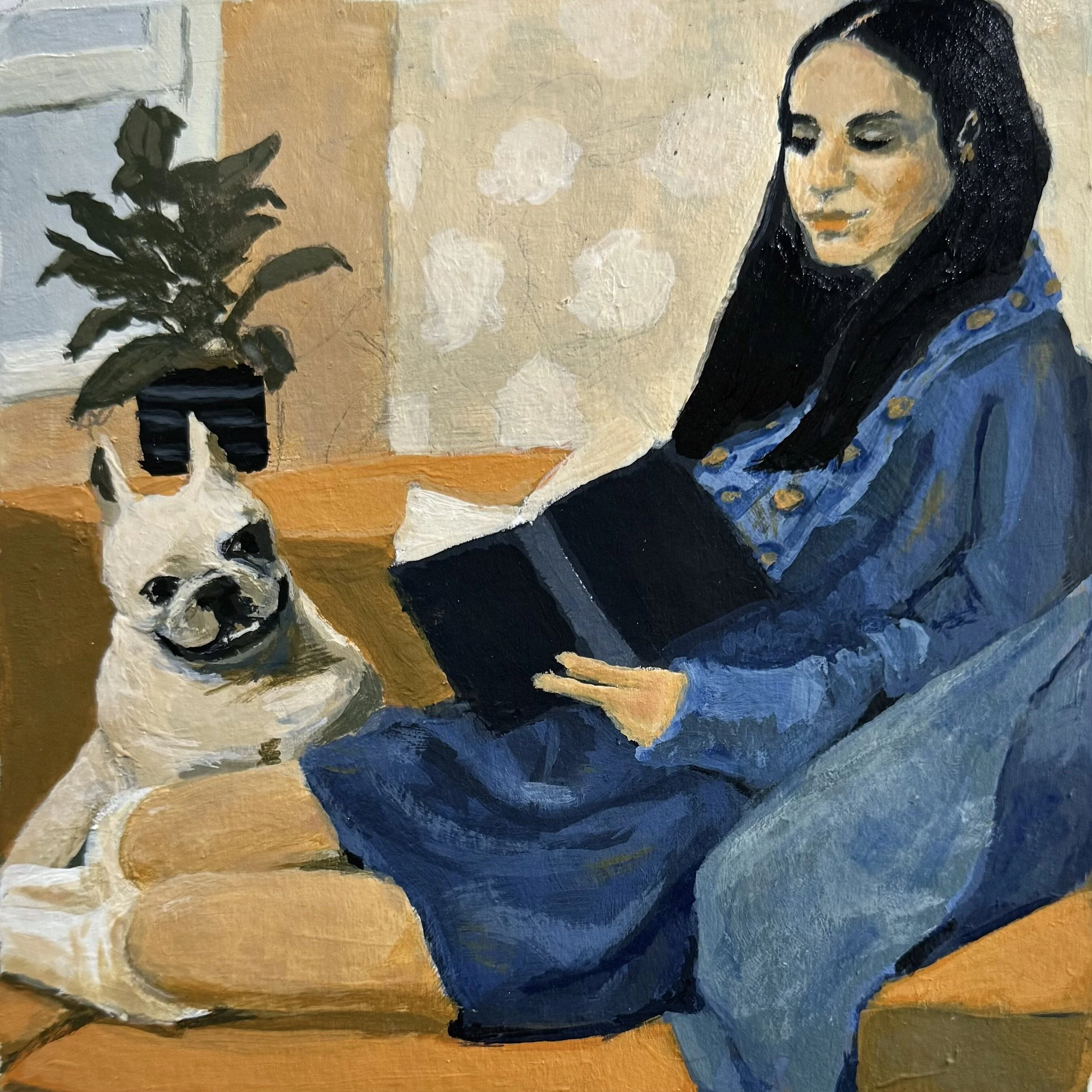 Woman Reading with a Dog.jpeg