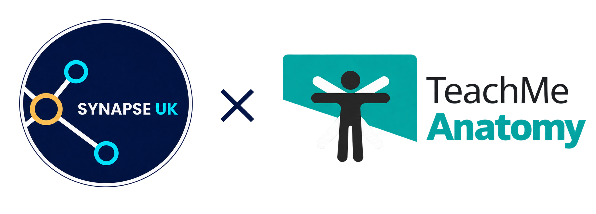 Logos of Synapse UK and TeachMe Anatomy with a connecting arrow between them.