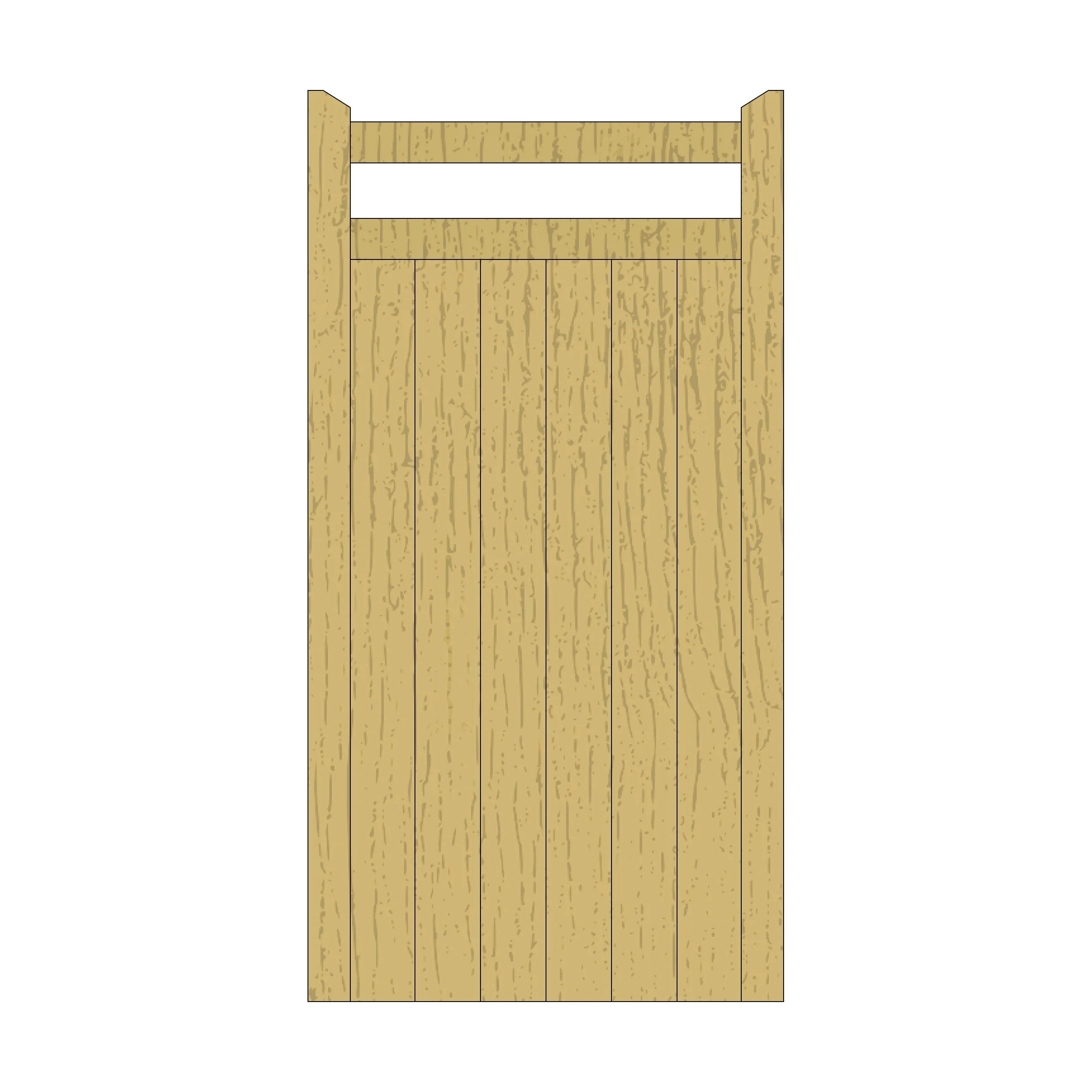 Wooden Flat Top Pedestrian Gate - Tongue & Groove - 'Farm'