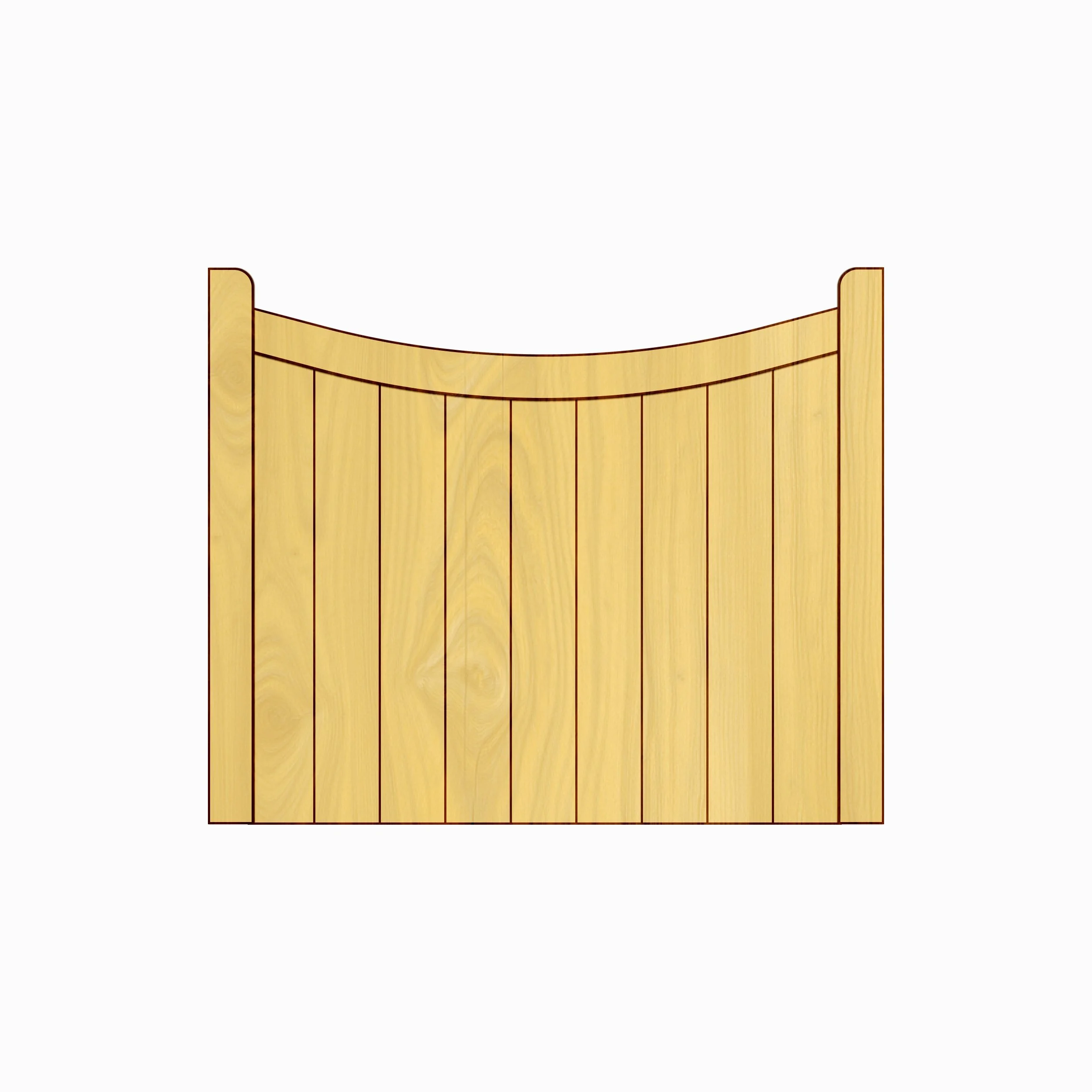 Wooden Garden Gate - Reverse Crescent Design