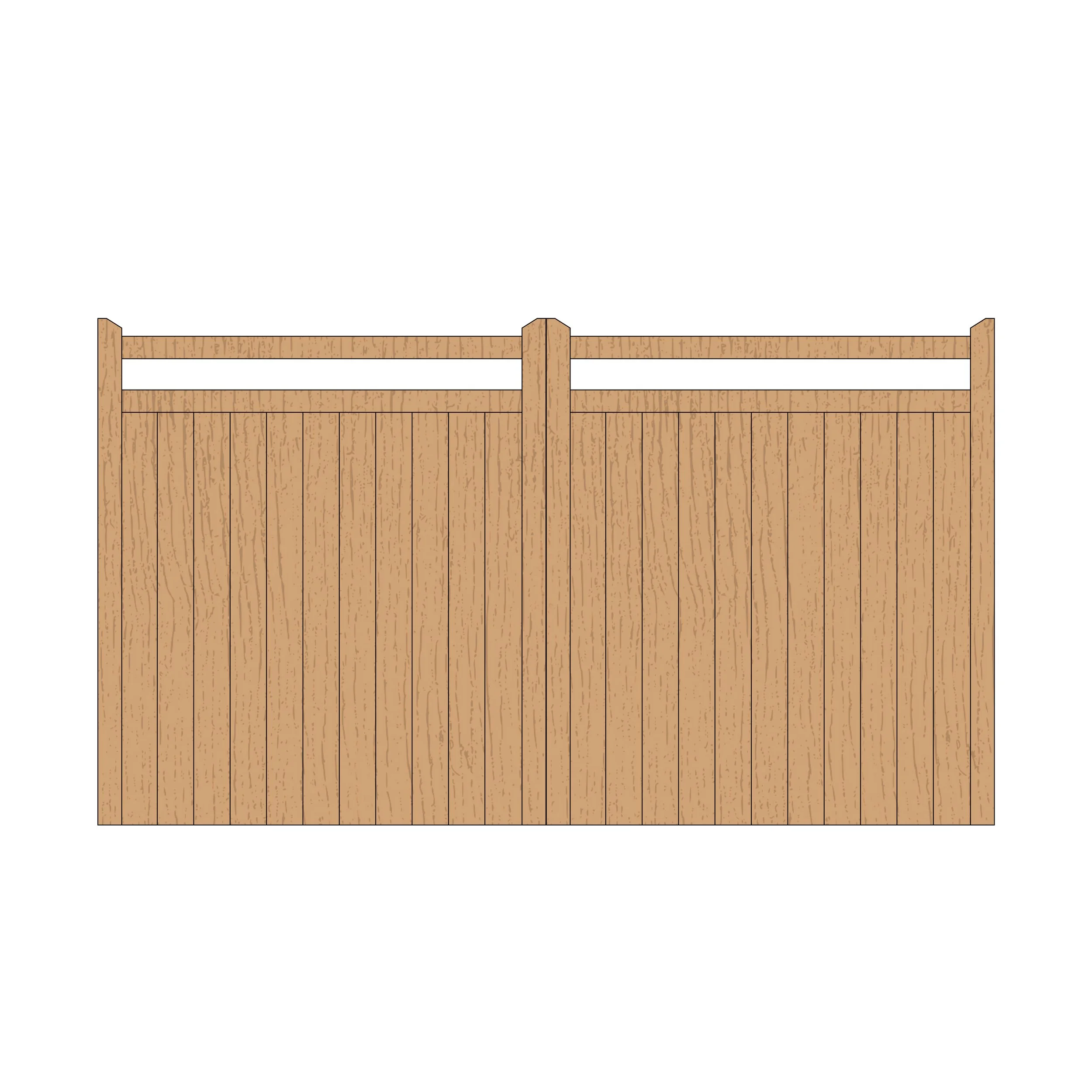 Hardwood Flat Top Driveway Gates - Tongue & Groove - 'Farm'