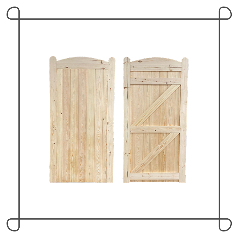 Wooden Curved Top Pedestrian Gate - Tongue & Groove - 'Crescent'