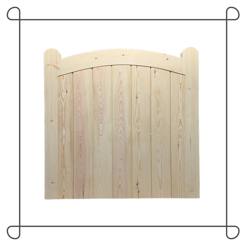 Wooden Curved Top Garden Gate - Full Boarded - Tongue & Groove - 'Crescent'