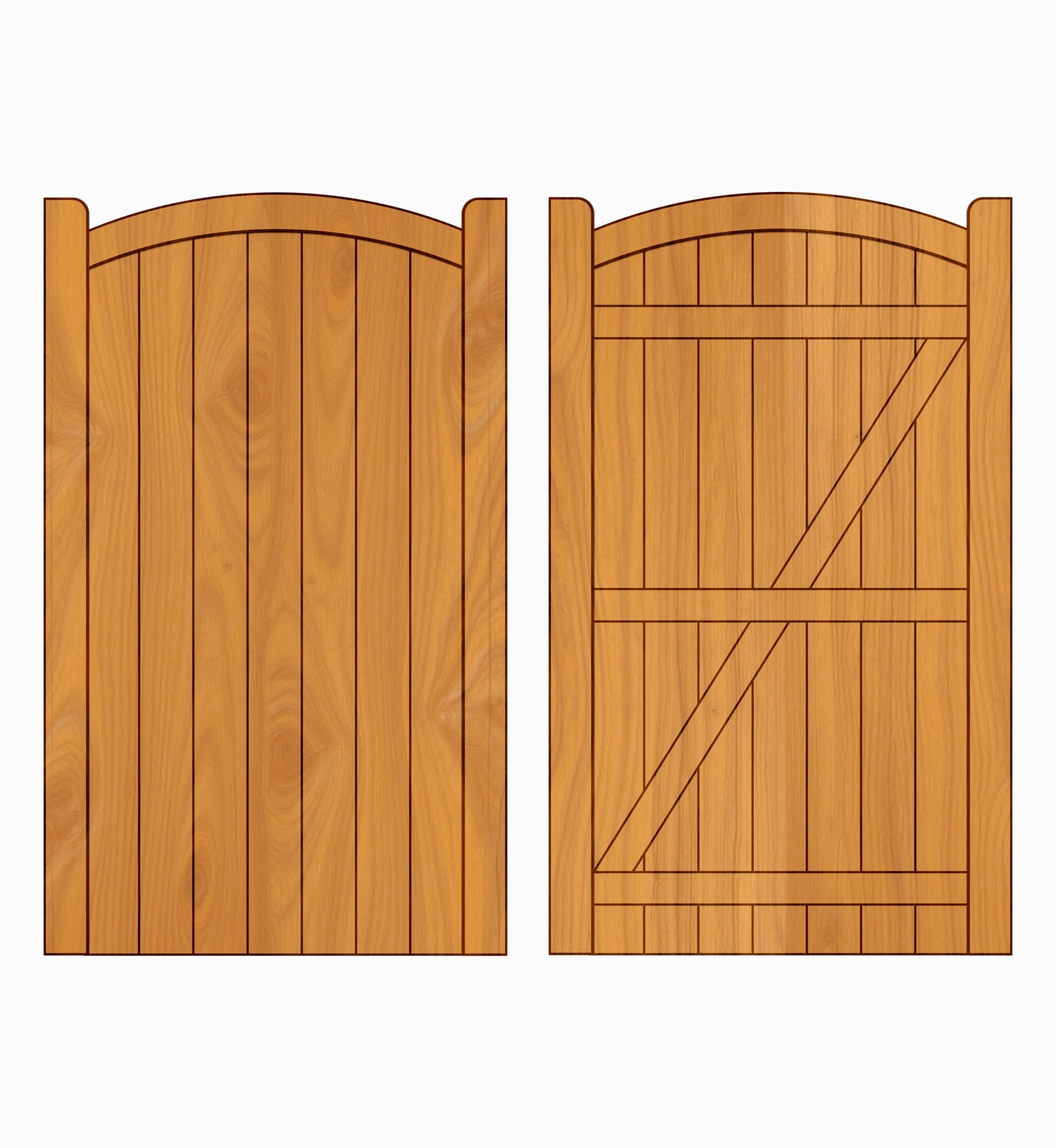 Hardwood Side Gate - Crescent Design