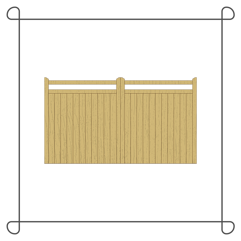 Wooden Flat Top Driveway Gates - Tongue & Groove - 'Farm'