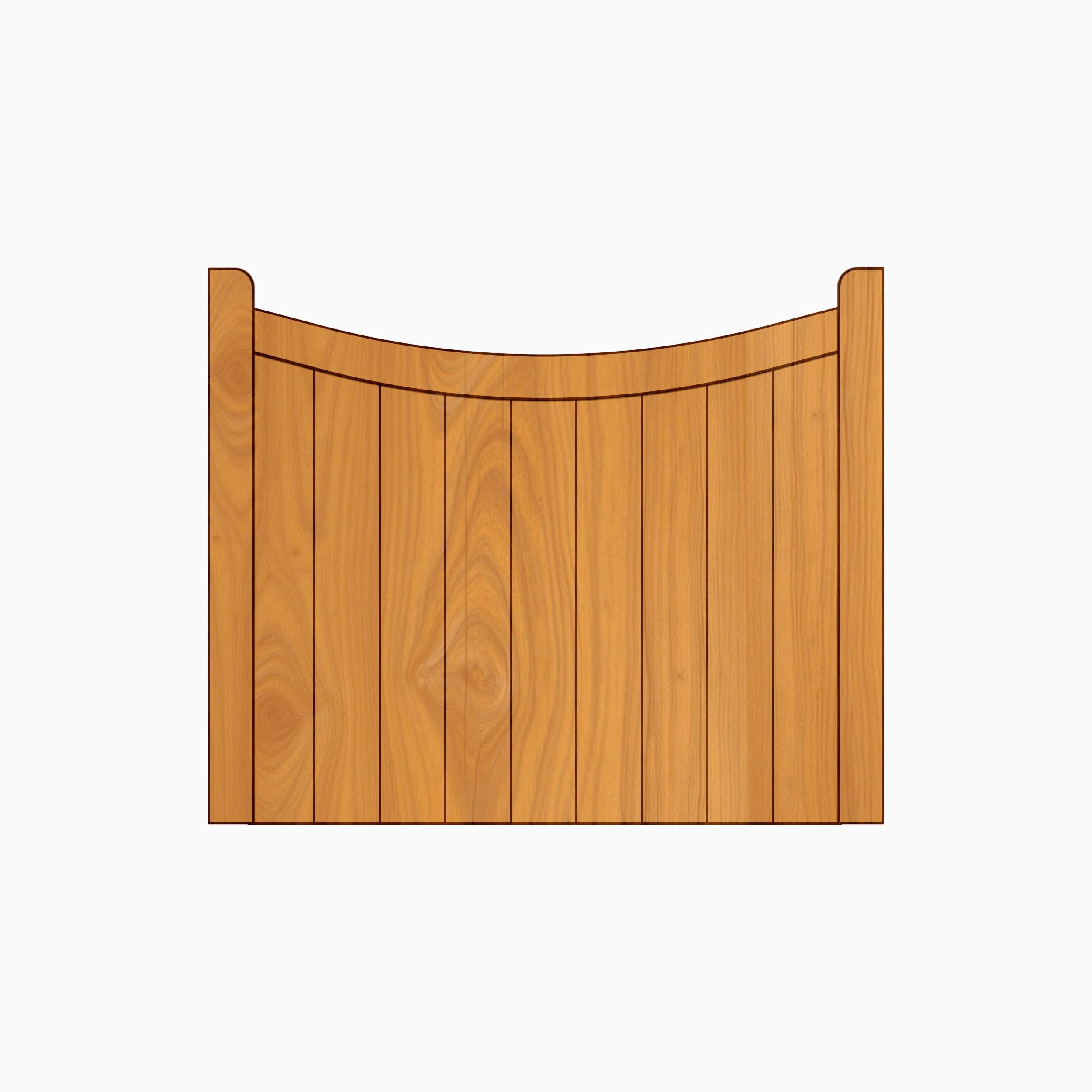 Hardwood Garden Gate - Reverse Crescent Design