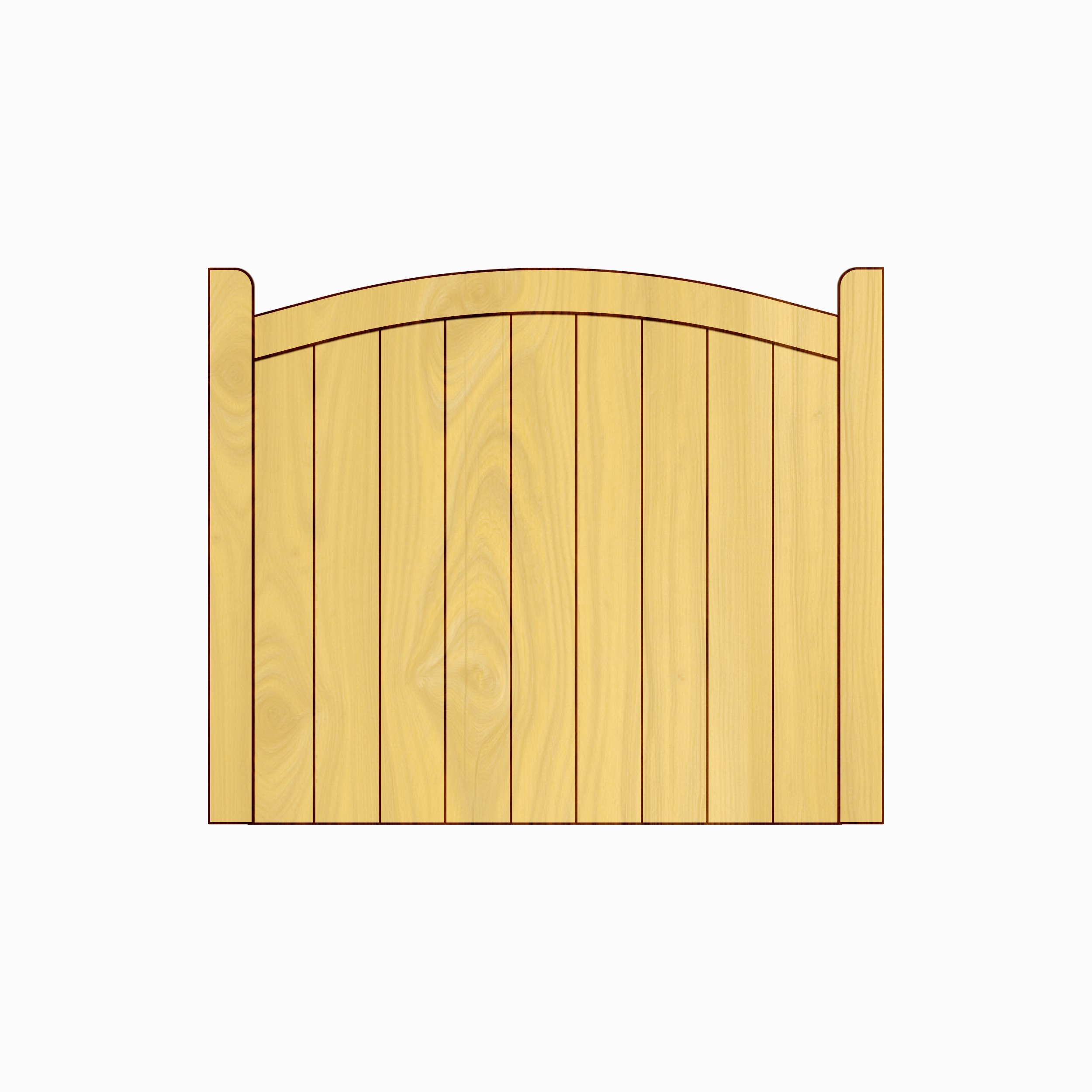 Wooden Garden Gate - Crescent Design