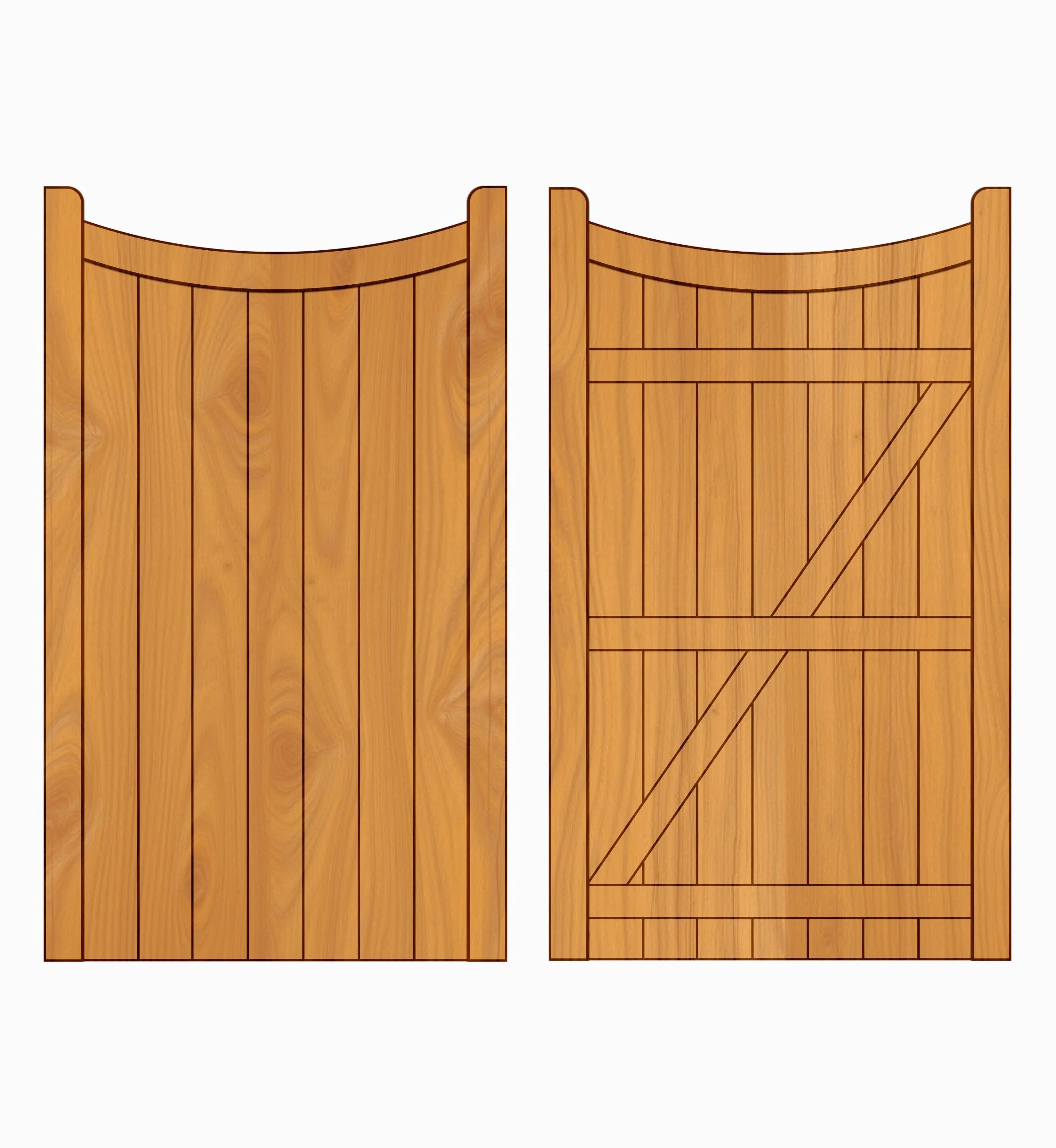 Hardwood Side Gate - Reverse Crescent Design
