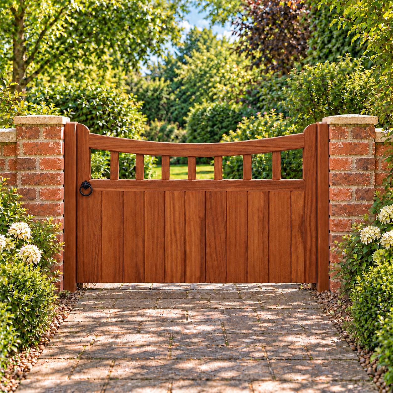 Hardwood Garden Gate - Scallop Design