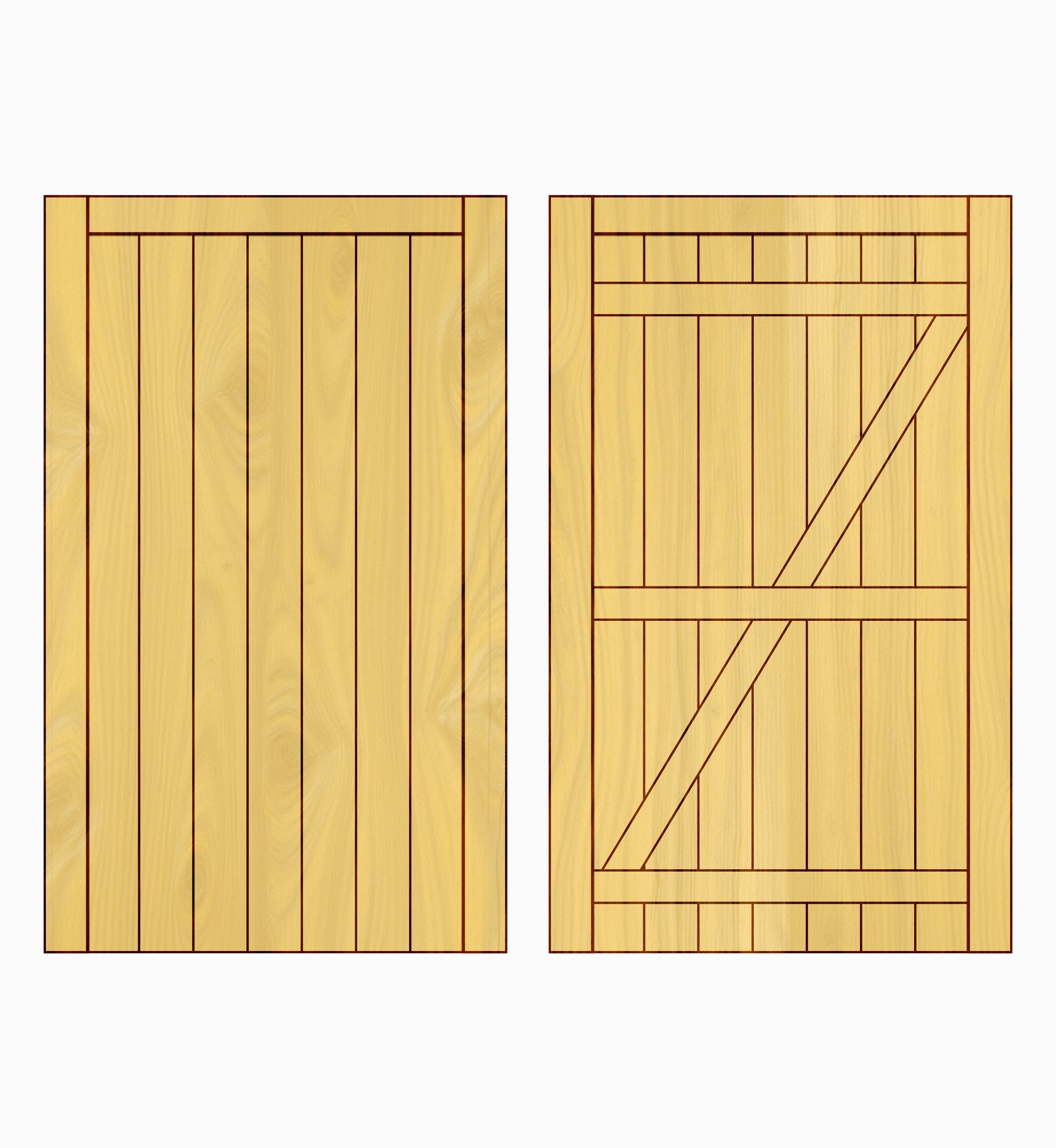Wooden Garage Doors - Cottage Design (Single Leaf)