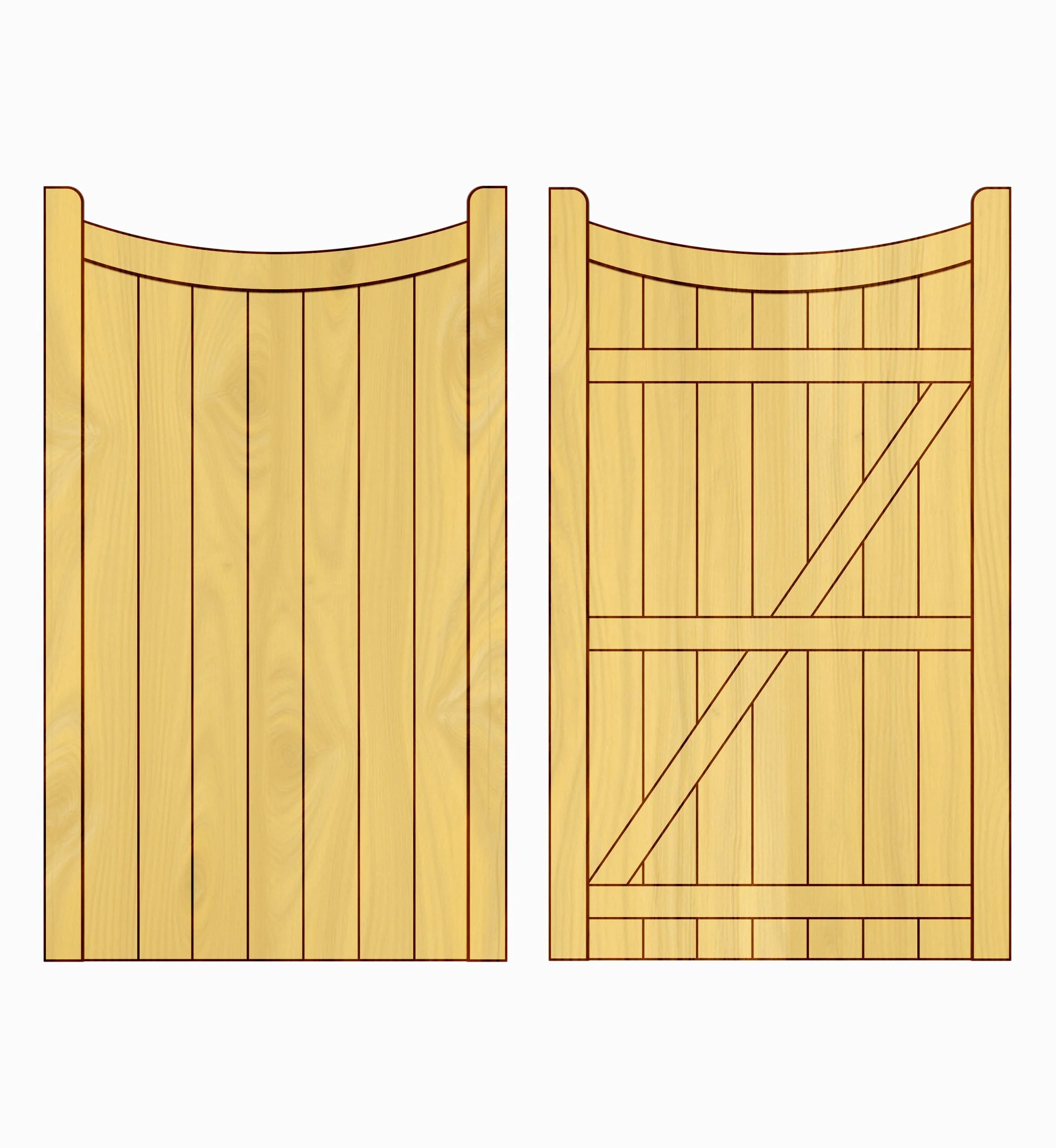 Wooden Side Gate - Reverse Crescent Design