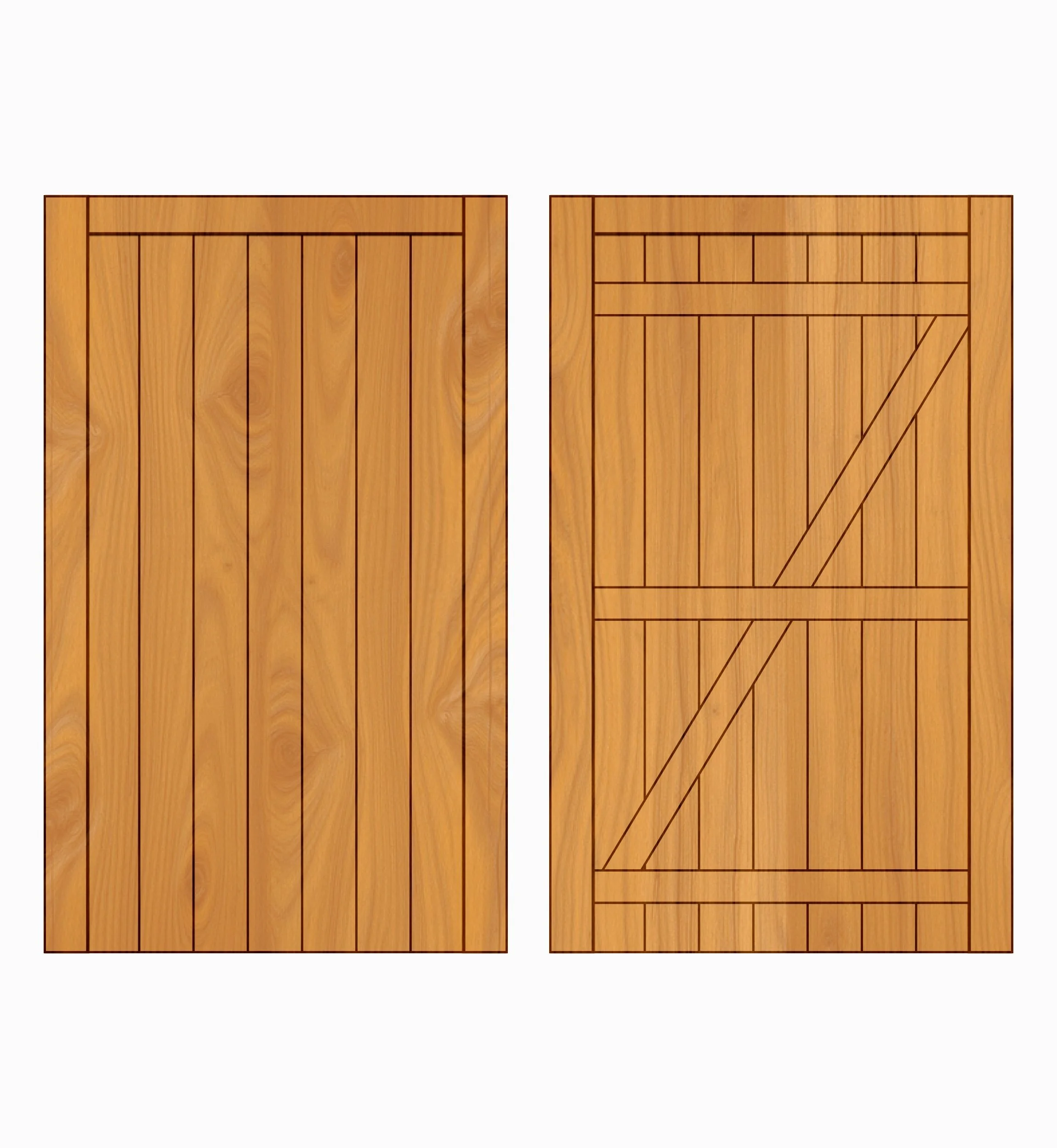 Hardwood Garage Doors - Cottage Design (Single Leaf)