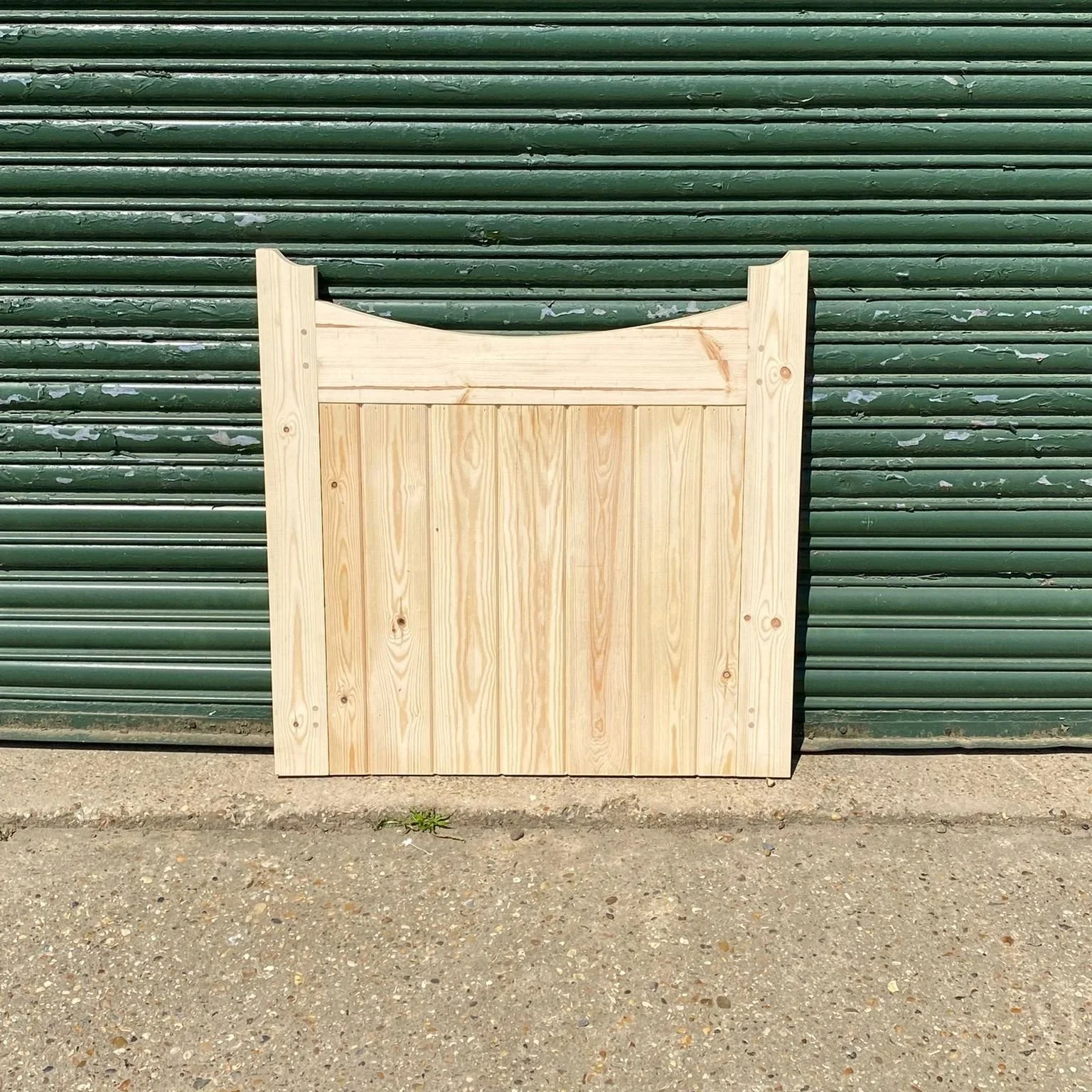 Wooden Arched Top Garden Gate - Tongue & Groove - 'Reverse Crescent'