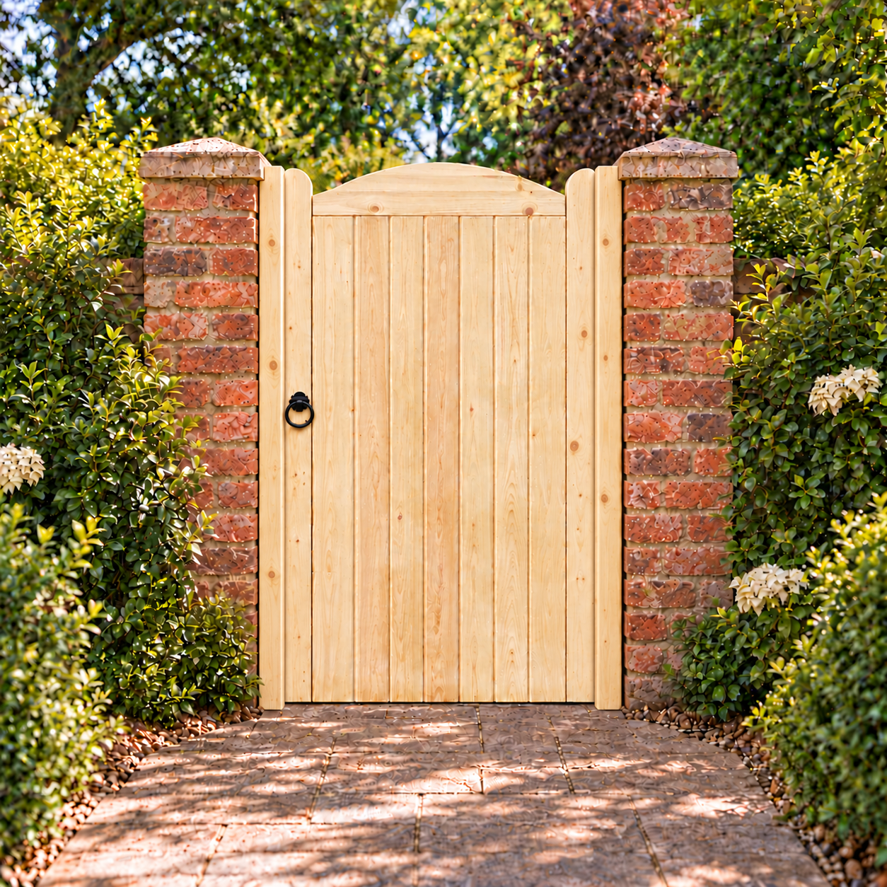 Wooden Side Gate - Solid Crescent Design