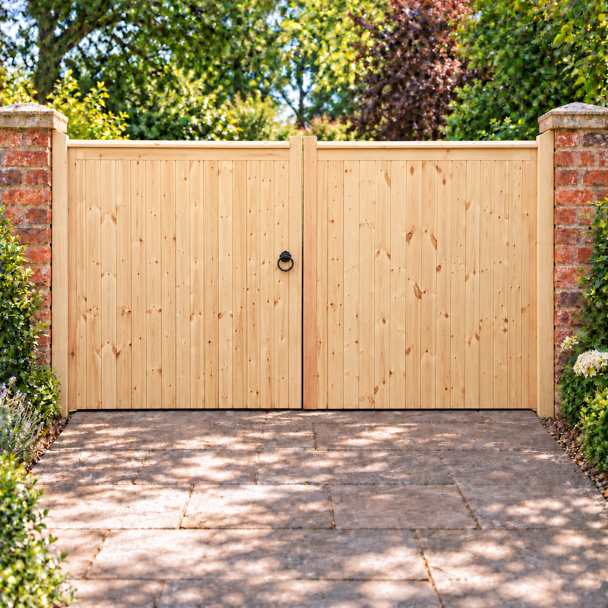 Wooden Driveway Gates - Cottage Design (Capping Rail)