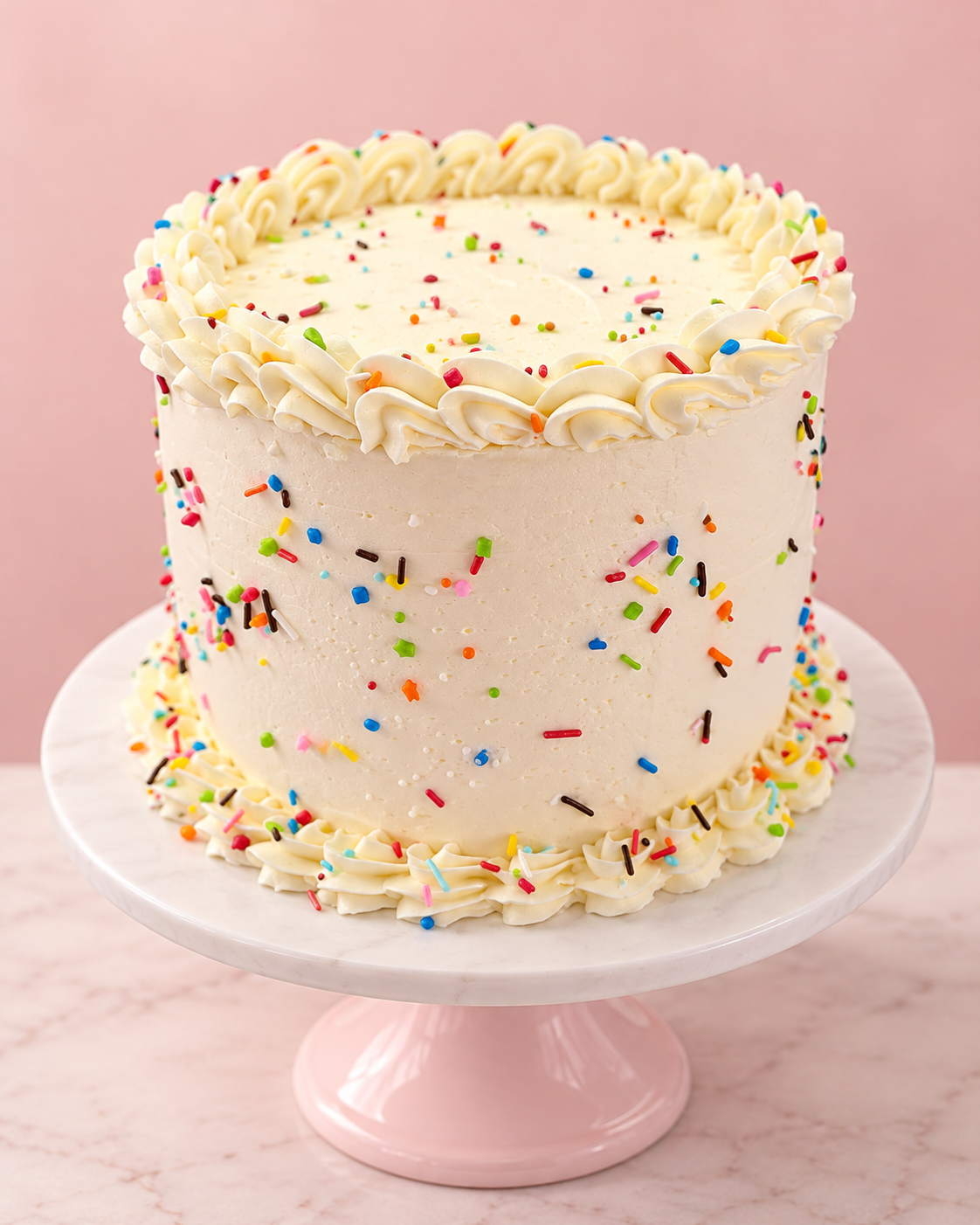 Pastel Rainbow Sprinkle Celebration Cake.png