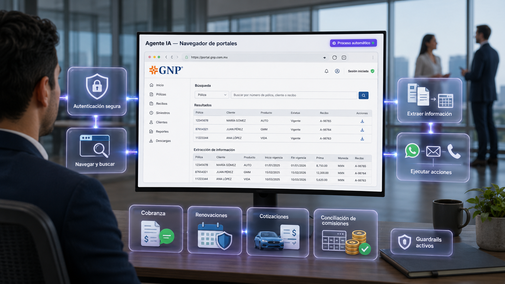 Agentes de IA para seguros: automatiza tareas operativas sin perder el control