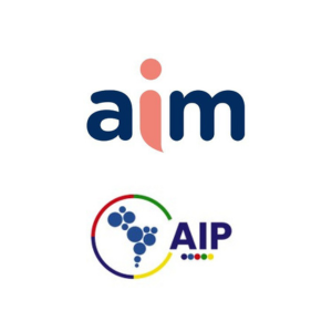 Logos de AIM y AIP en fondo blanco.