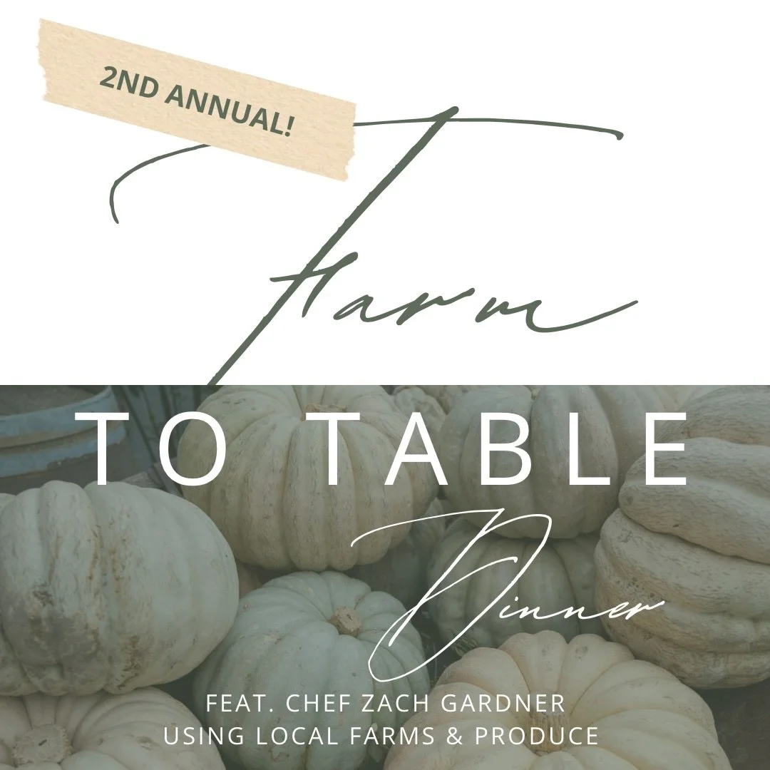EXCITING ANNOUNGEMENT!
.
Join us for our Second Annual Farm-to-Table Dinner at The Cottage!
.
This unforgettable evening will feature a thoughtfully curated four-course menu by our talented guest chef, Zach Gardner of The Spire.
.
Zach is passionate 