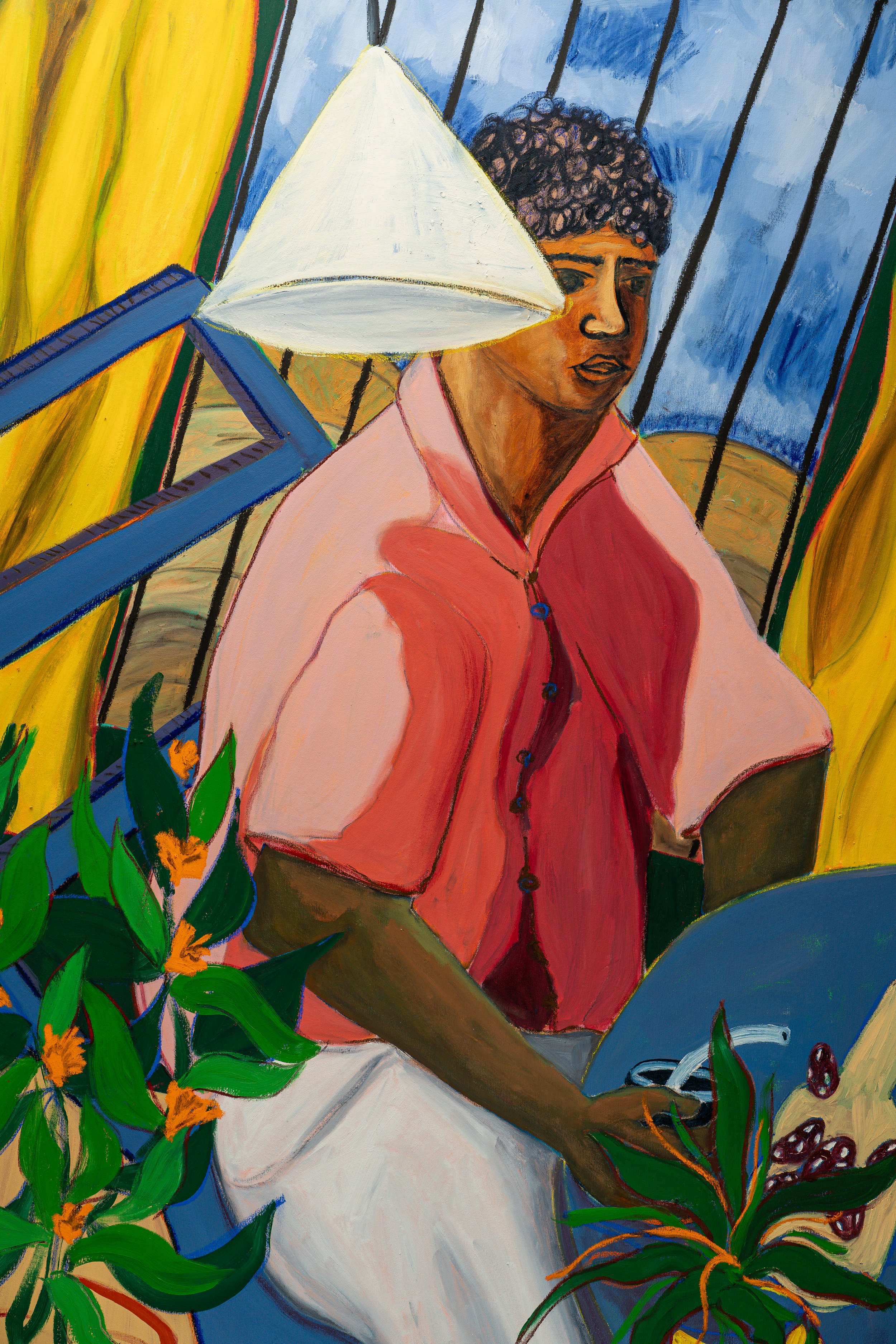 Mates y salame 2026 oil over acrylic on canvas 97 x 141 cm.