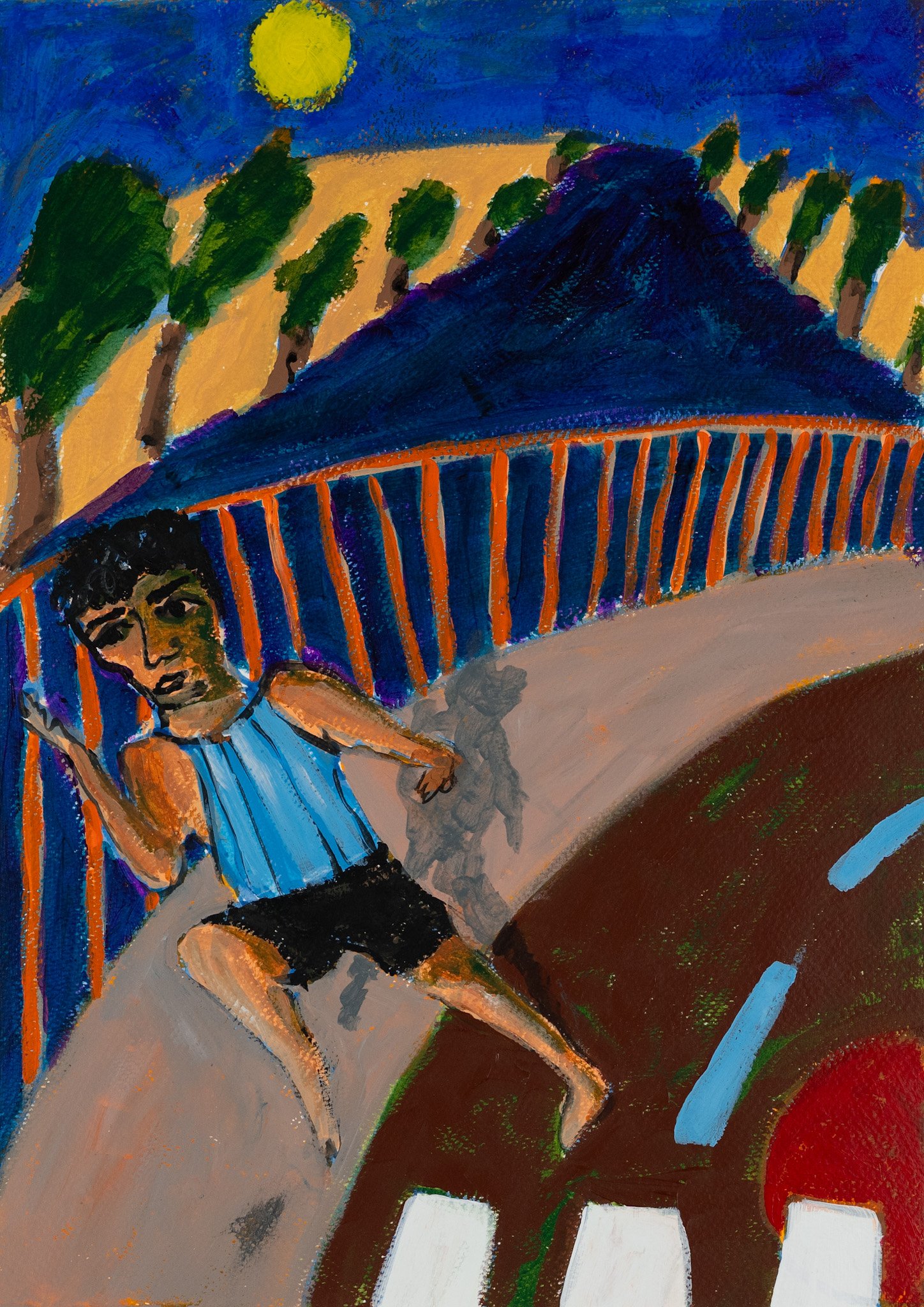 Corrredor nocturno 2026 Acrylic on 300gsm paper 42x30 cm(A3) - Available