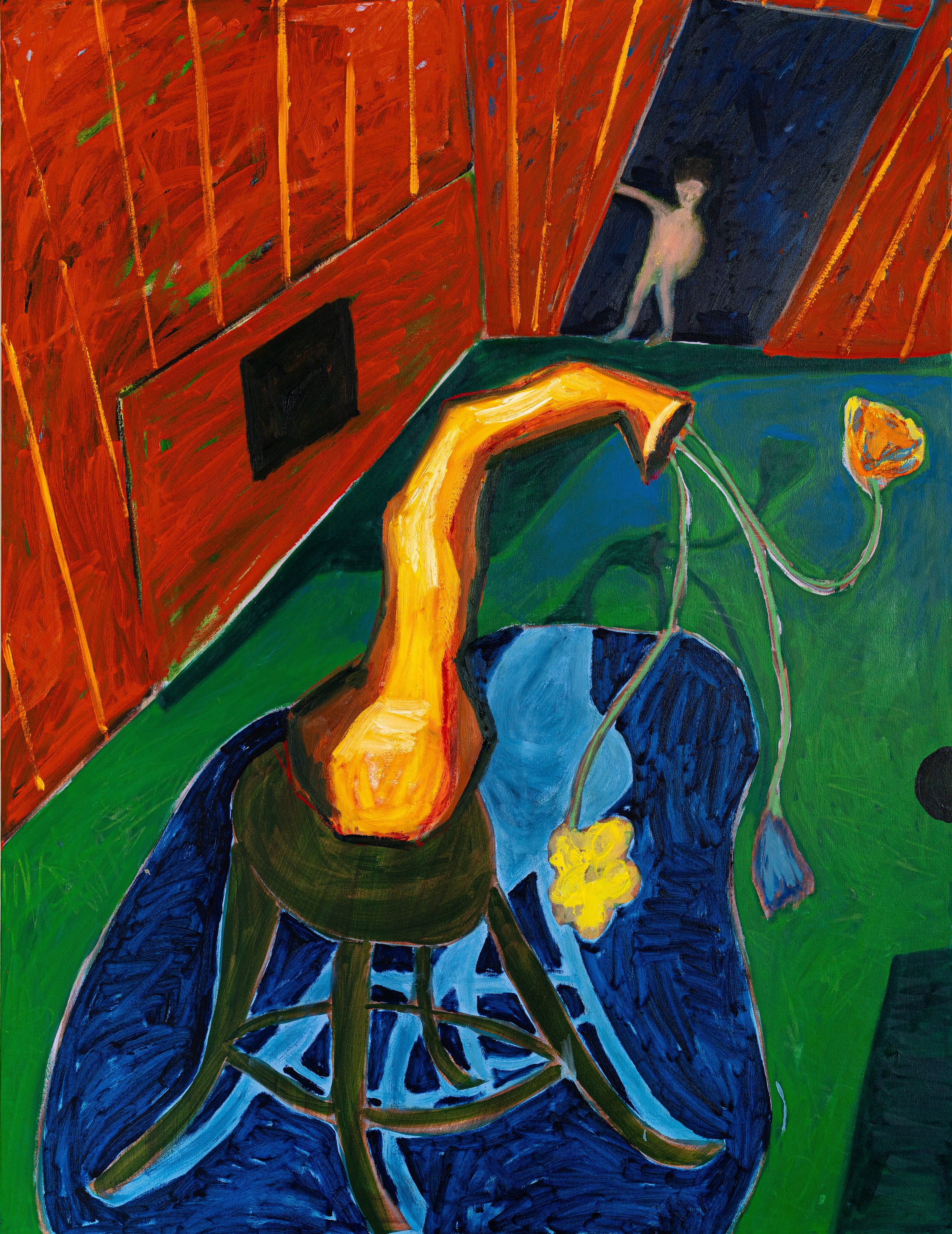 En silencio 2026 oil paint over acrylic on canvas 108.5 x 141.5 cm.