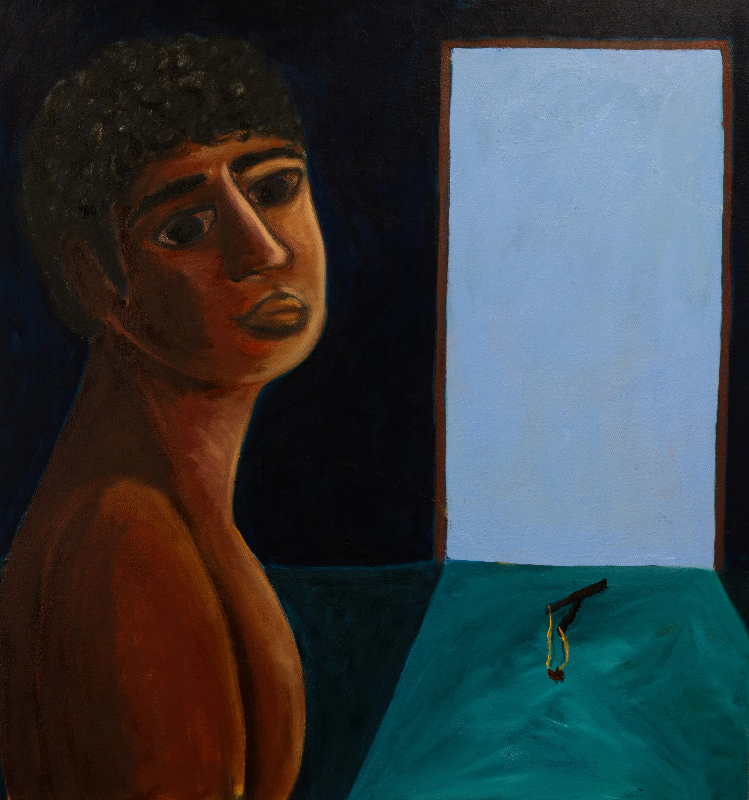 Mirando desde adentro 2026 oil paint over acrylic on canvas 81 x 75,5cm 