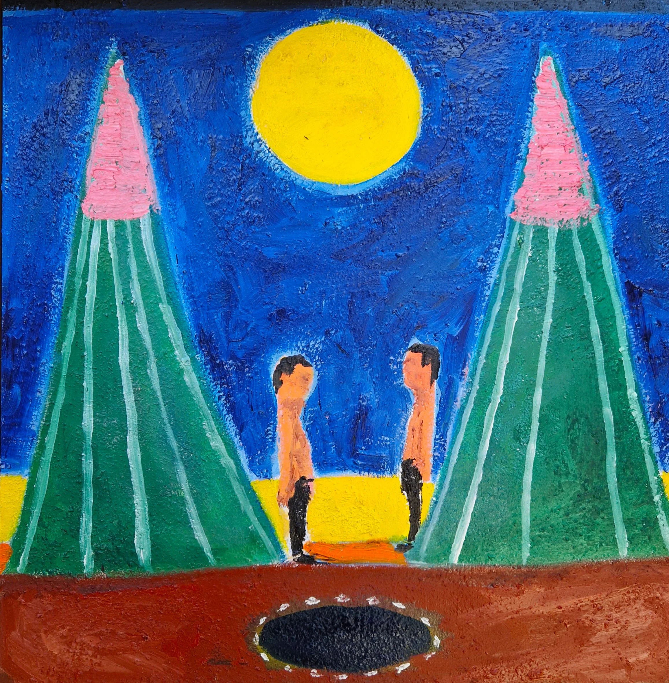 Confrontation - Oil on wood panel - 39 x 39 cm.