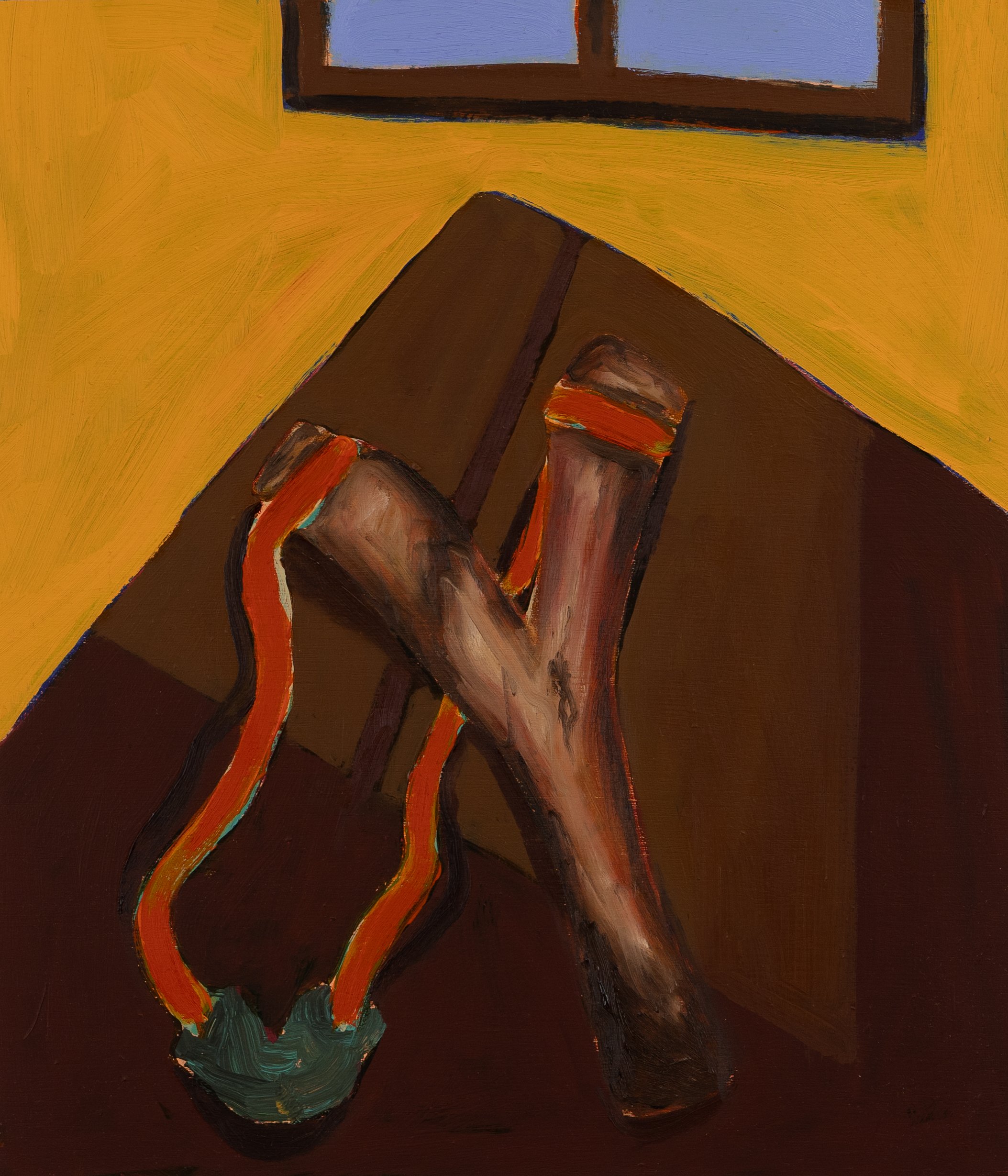 Hondera sobre la mesa 2026 oil paint over acrylic on plywood  35 x 30cm - Available.