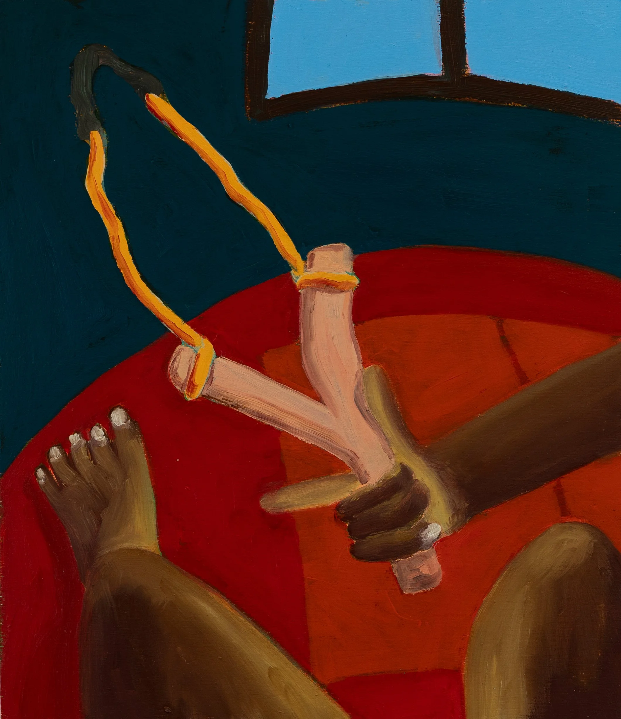 Hondera selfie 2026 oil paint over acrylic on plywood 35 x 30 cm - Available.