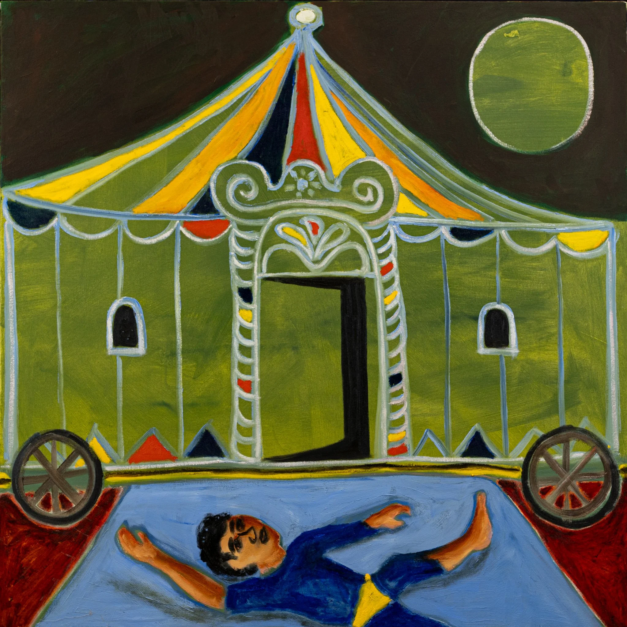 Mi casa verde 2025 oil paint over acrylic on canvas 99x100cm - Available.