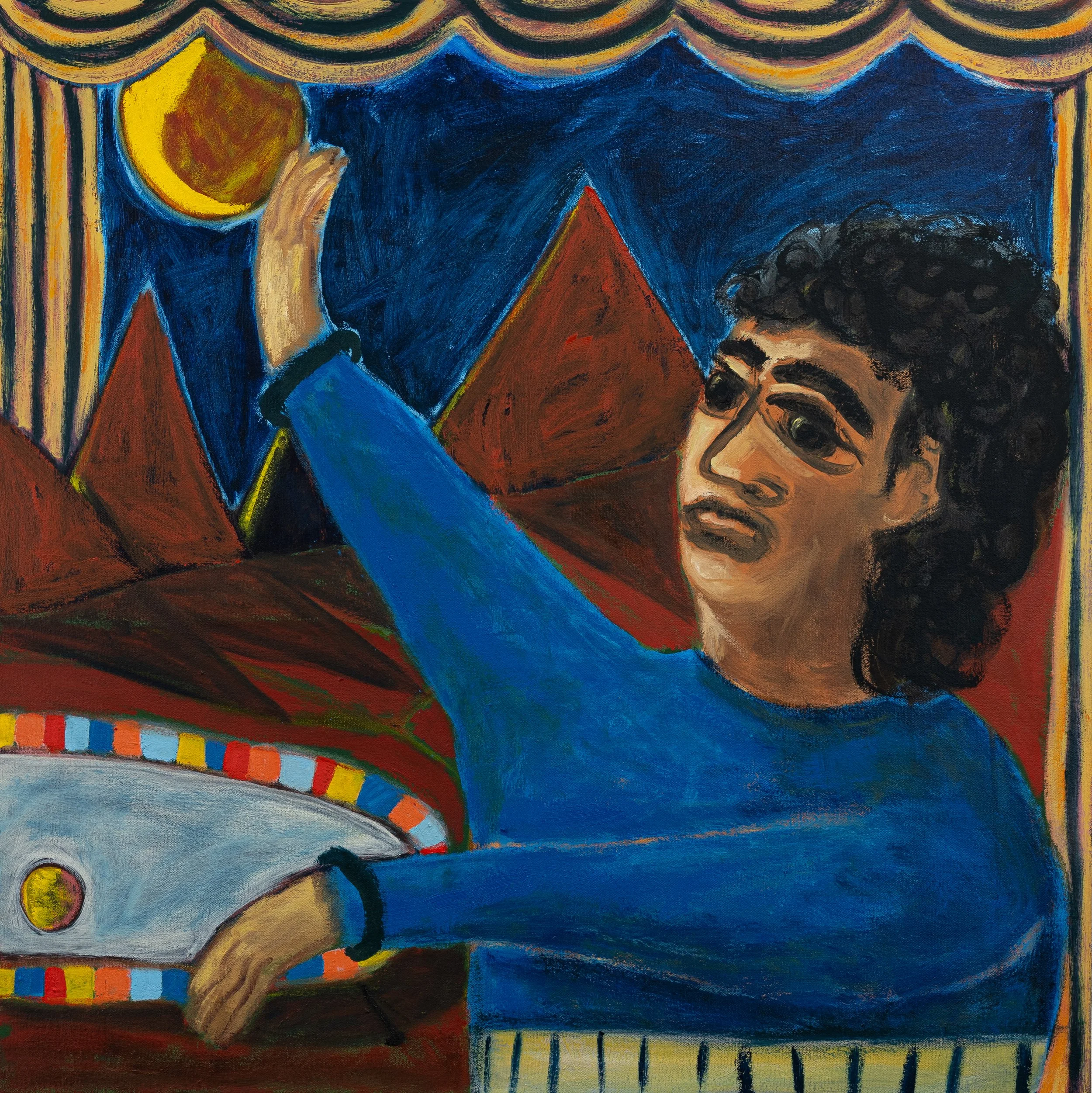 El escenario perfecto 2026 oil on canvas 76.5x 76.5 cm