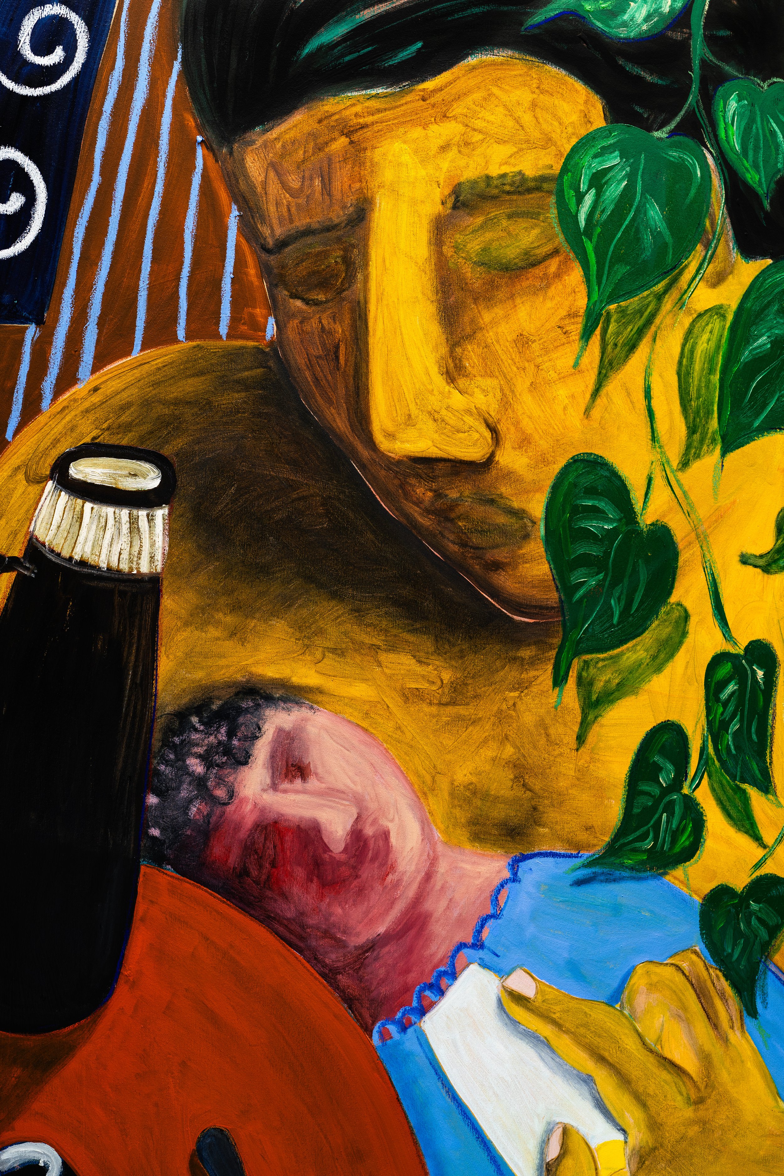 Primer hijo 2026 oil over acrylic and oil sticks on canvas 78 x 125 cm.