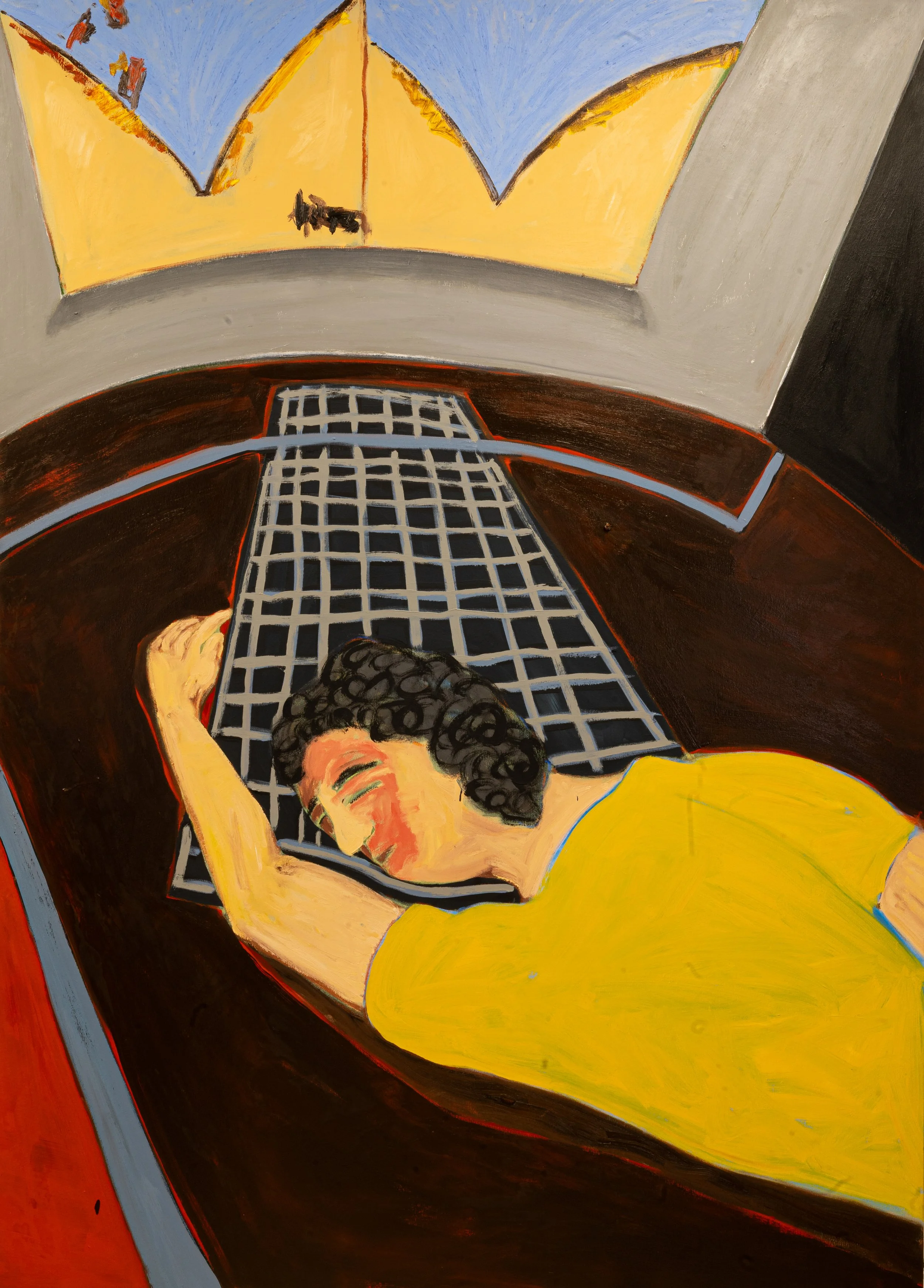 Desmallado frente a un Rose Wylie 2026 oil paint over acrylic on canvas 115x160 cm.