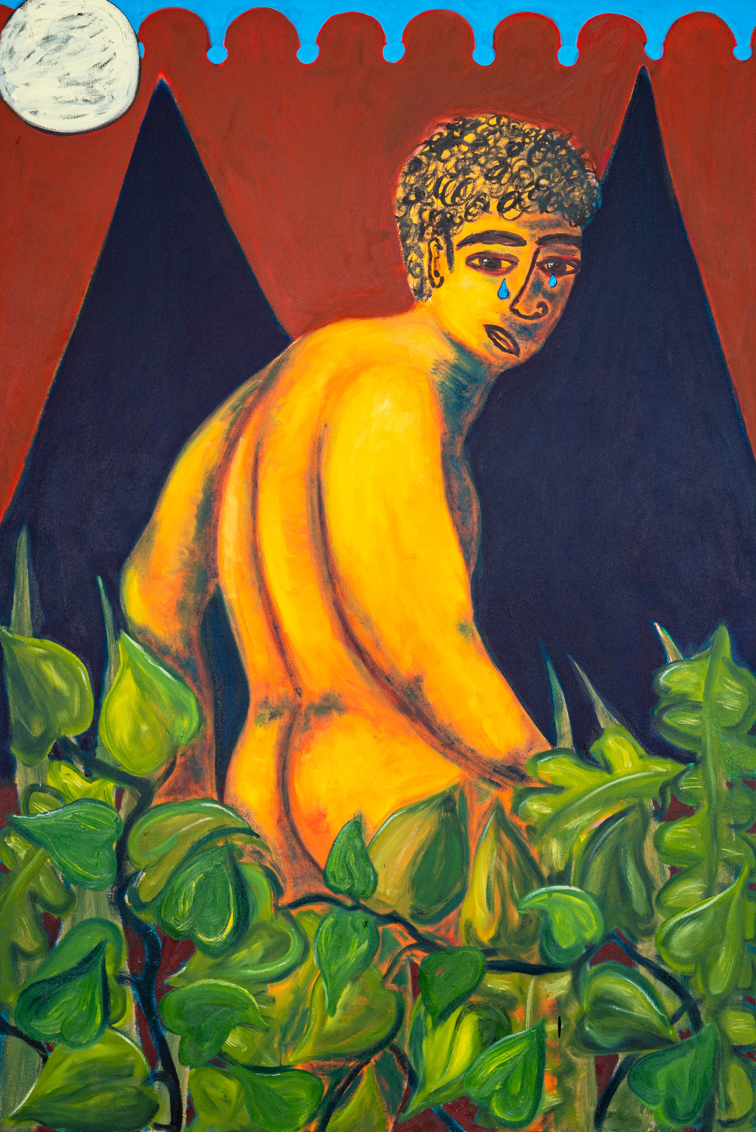 Para desaparecer entre la hierba 2025 Oils, dry pigments on canvas  100x150cm